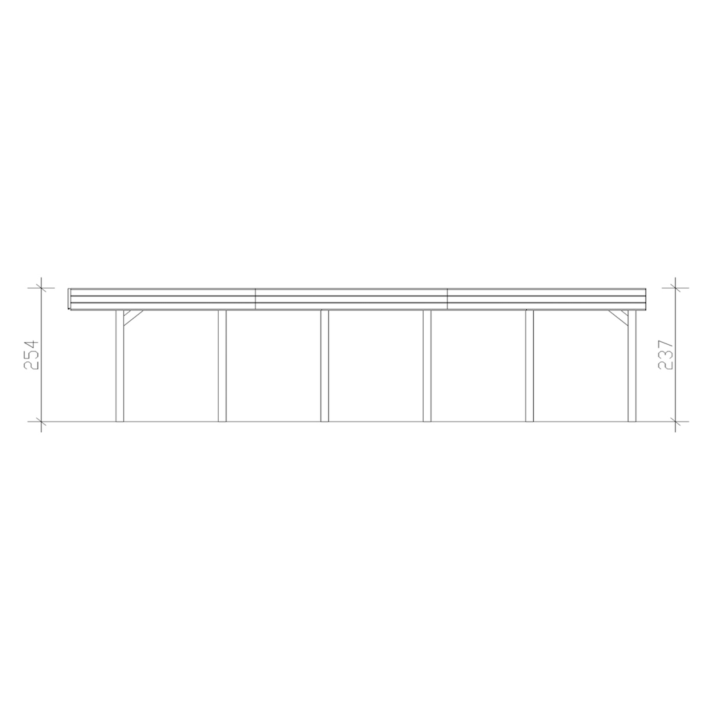 Skanholz Einzelcarport »Friesland«, Fichtenholz, 514 cm, dunkelgrau