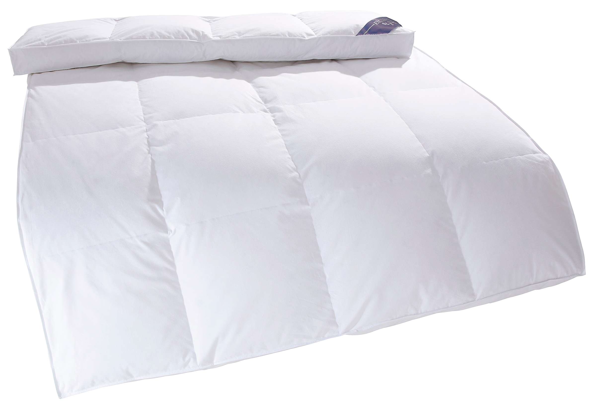 Excellent Daunenbettdecke »VENEDIG, Bettdecken für Sommer und Winter, Decke«, polarwarm, Füllung 90% Daunen, 10% Federn, Bezug 100% Baumwolle, (1 St.), Bettdecke 135x200 cm, 155x220cm und weitere Größen, Made in Germany