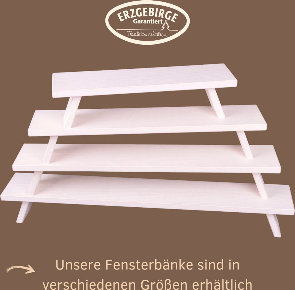 Weigla Schwibbogen-Fensterbank »Weihnachtsdeko«, aus Buchenholz, weiß-lackiert,Höhe ca. 11 cm