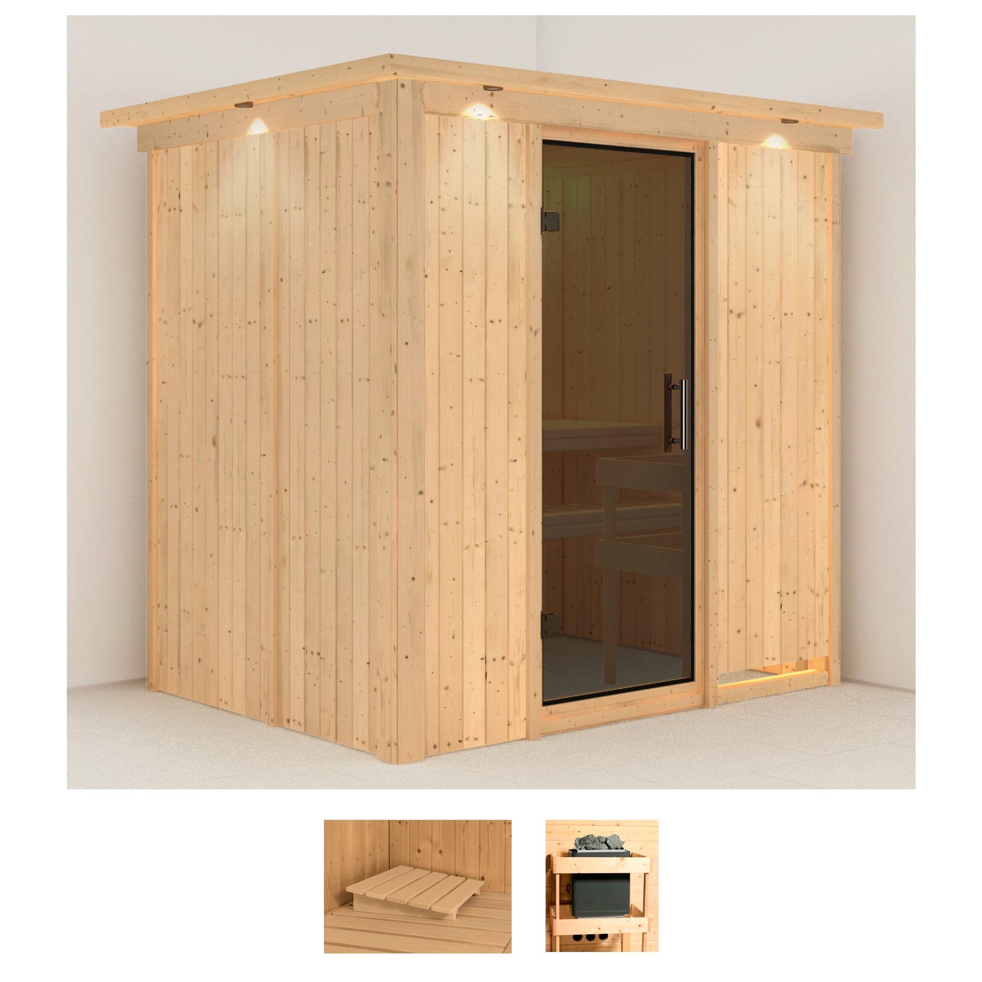 Karibu Sauna »Bedine« Set,  ohne Ofen