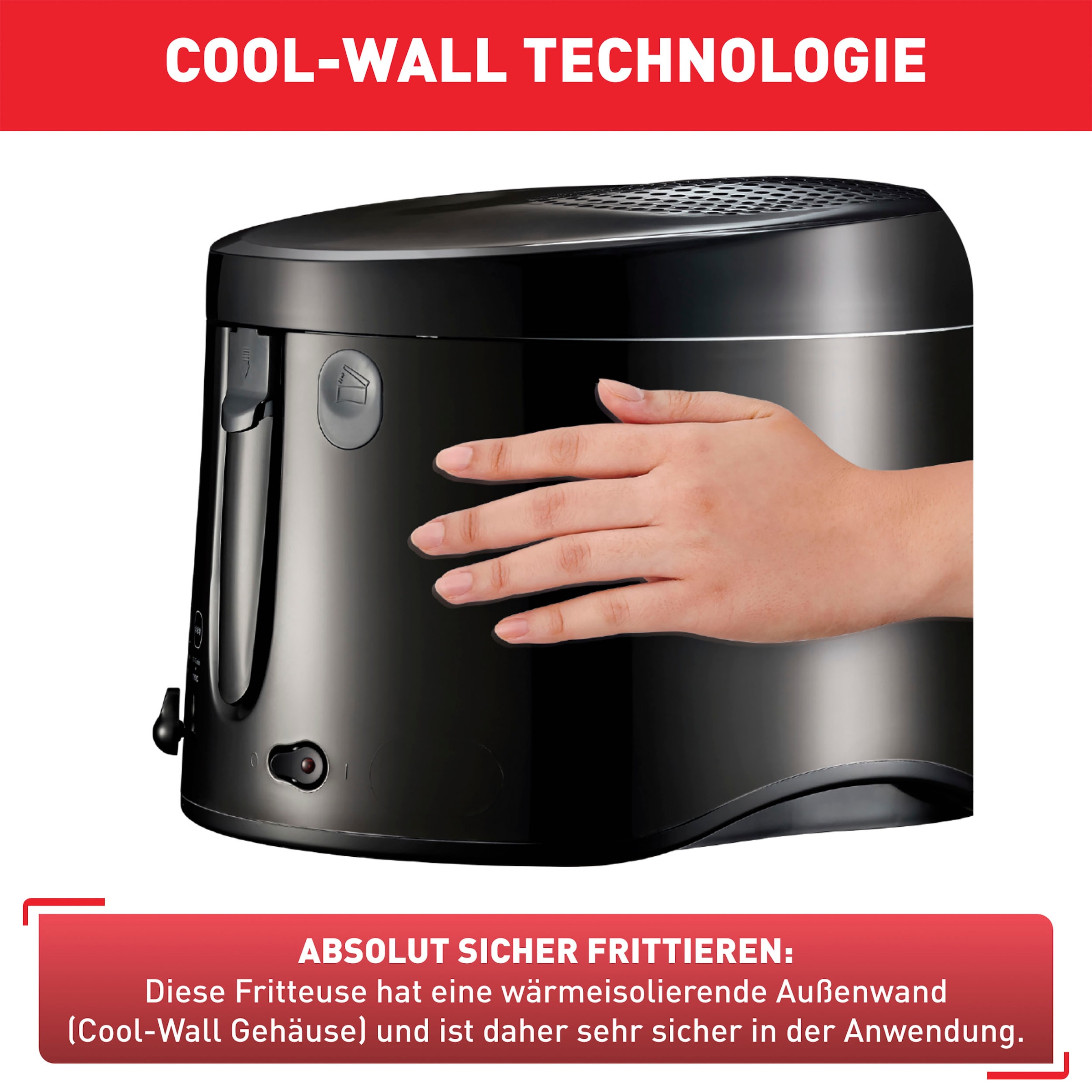 Tefal Fritteuse »Maxi Fry«, 1900 W, Fassungsvermögen 2,1 l, Cool Wall Technologie, Familienkapazität, FF1078