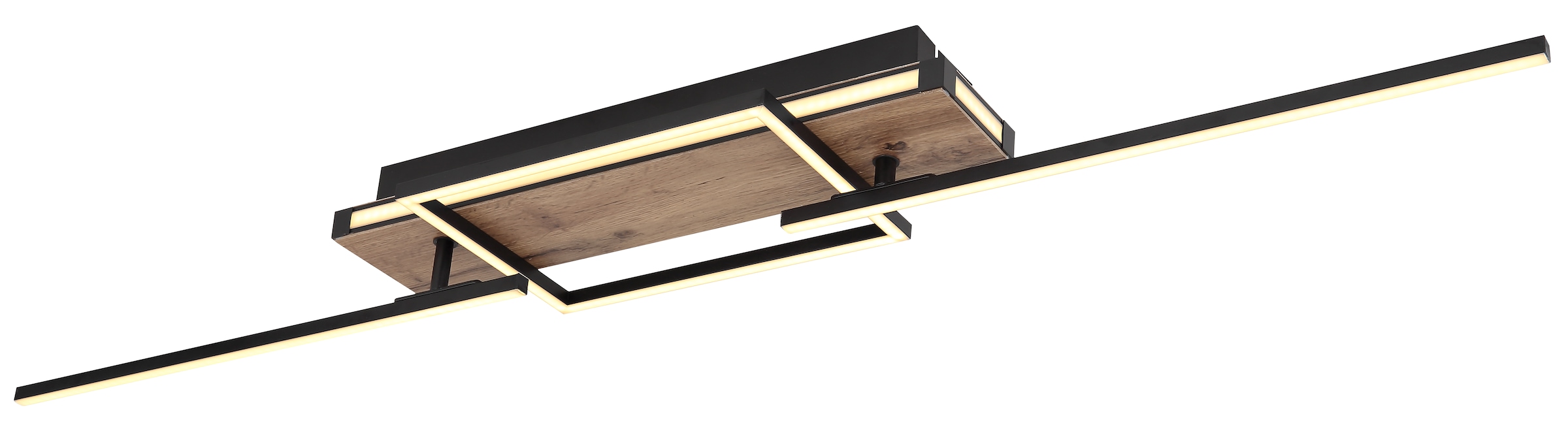 GLOBO LIGHTING LED Deckenleuchte »COLLI« LED-Modul Warmweiß Deckenlampe/Wohnzimmer/Schlafzimmer/modern/Holz