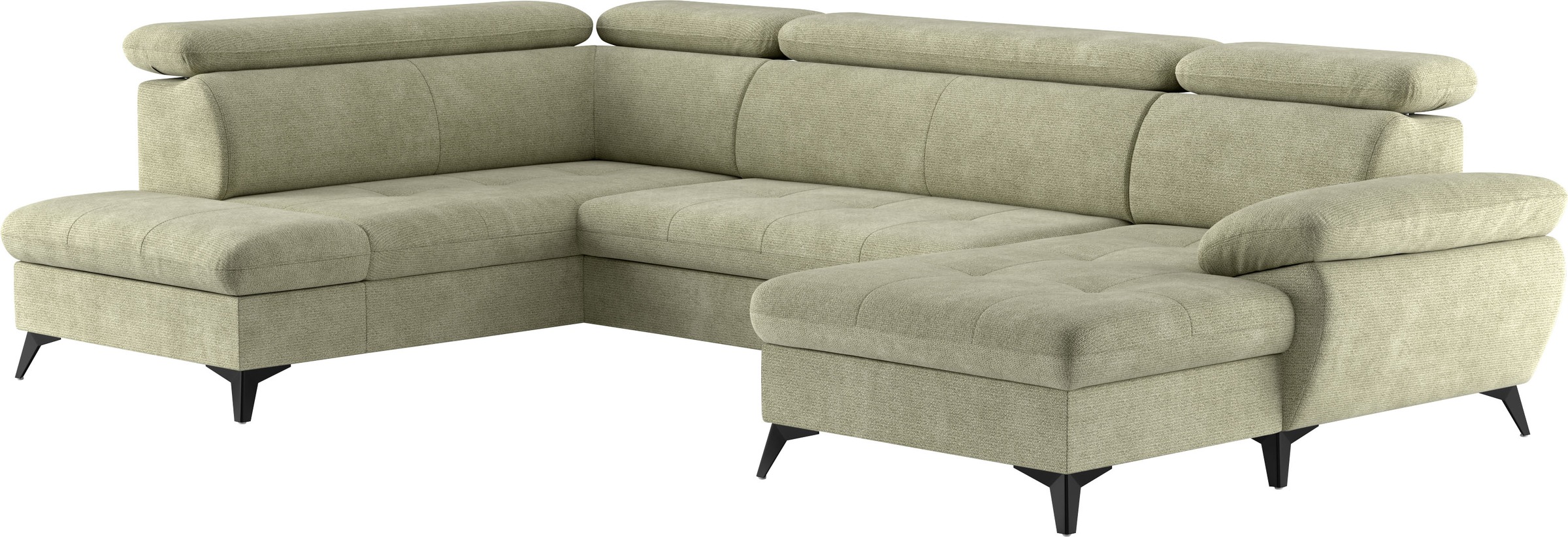 COTTA Wohnlandschaft »Hudson U-Form«, mit Kopfteilverstellung, wahlweise mit Bettfunktion & Bettkasten