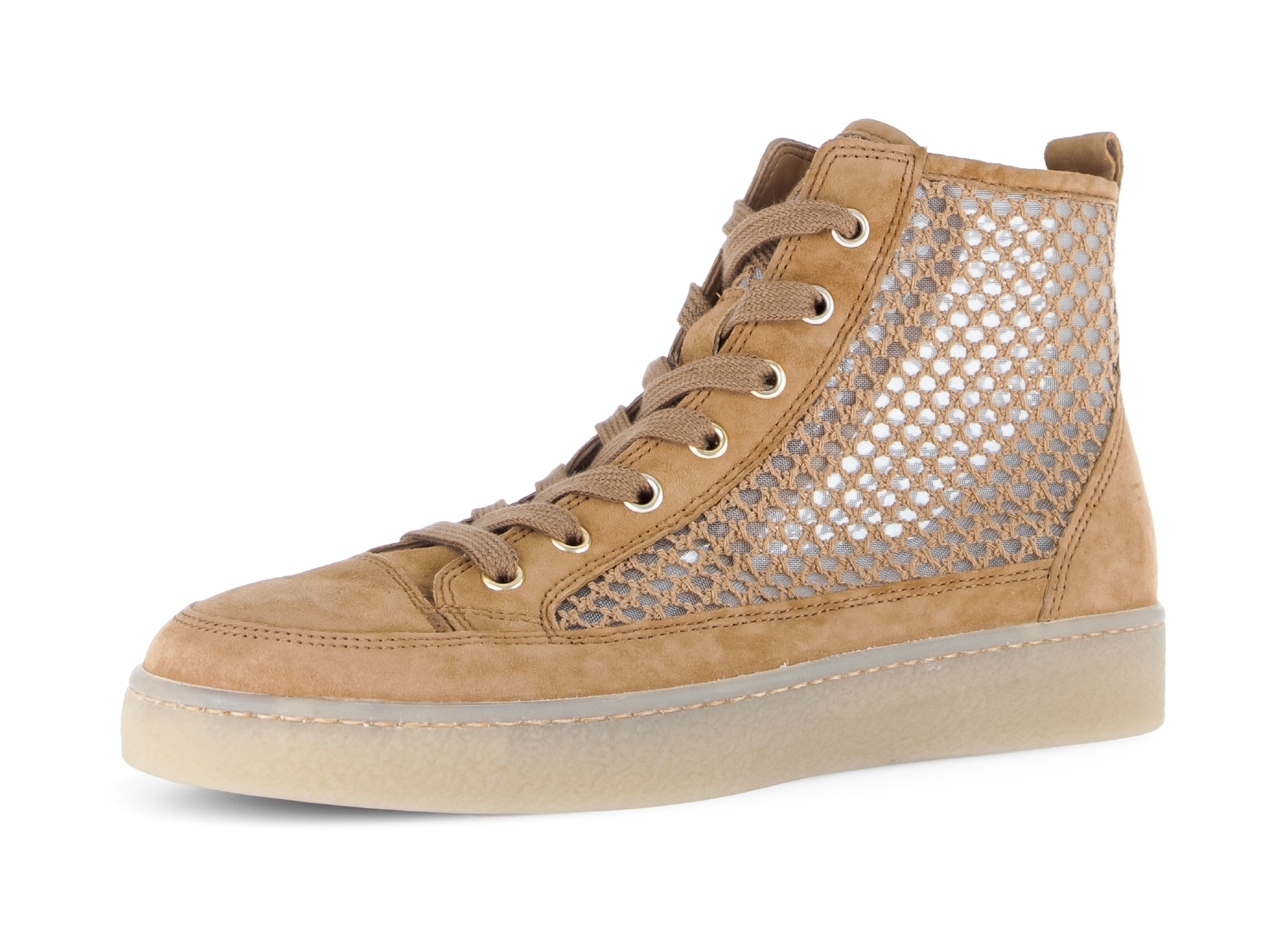 Gabor Plateausneaker  , Schnürschuh, Freizeitschuh, High-Top-Sneaker mit modischer Stickerei