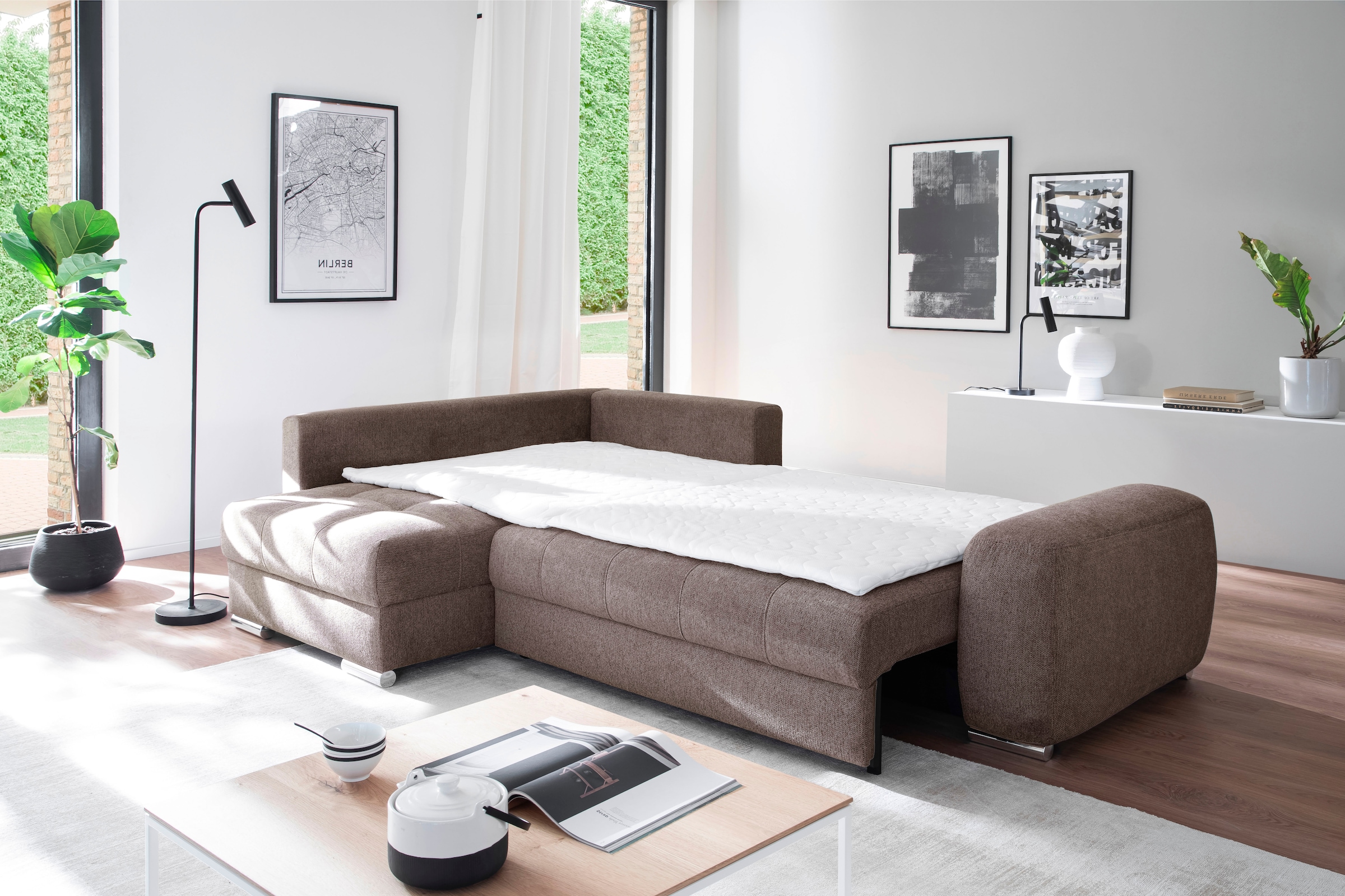 Mr. Couch Ecksofa »Mykonos, L-Form, Dauerschläfer« mit DuraSpring-Taschenfederkern bis 140 kg belastbar