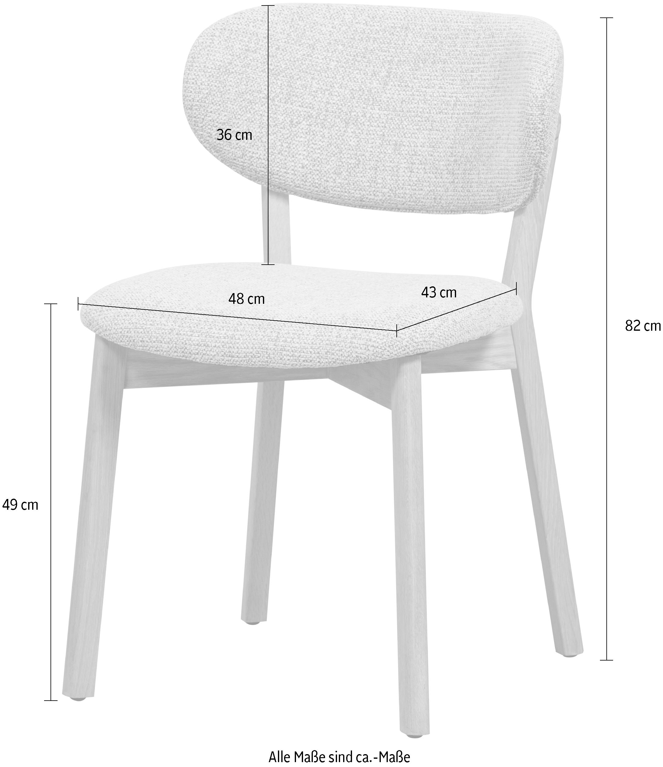 WOOOD Esszimmerstuhl »Udar mit Melange-Gewebe More und Eichengestell H 82 cm« (Set) 2 Stk.(Set, 2 St), strapazierfähiger Stoff, moderne Gestaltung