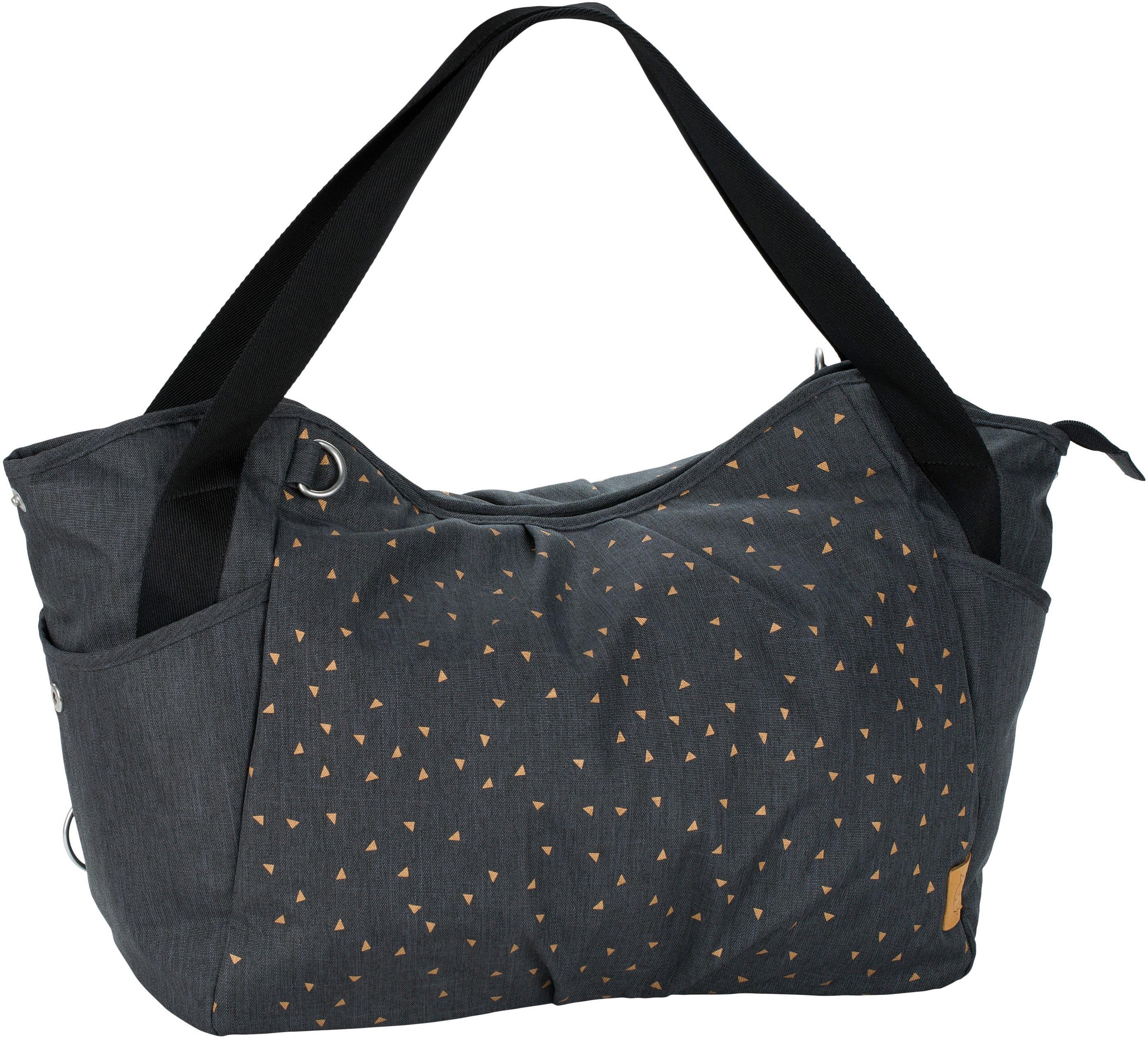 LÄSSIG Wickeltasche »Casual, Twin Bag Triangle, Dark Grey«, mit Rucksackfunktion und Wickelunterlage; PETA-approved vegan