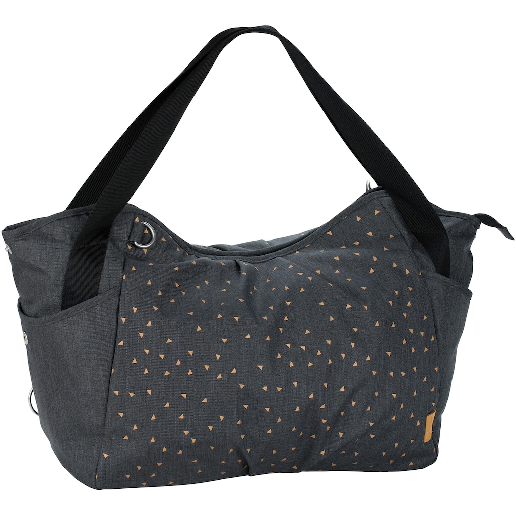 LÄSSIG Wickeltasche »Casual, Twin Bag Triangle, Dark Grey«, mit Rucksackfunktion und Wickelunterlage; PETA-approved vegan