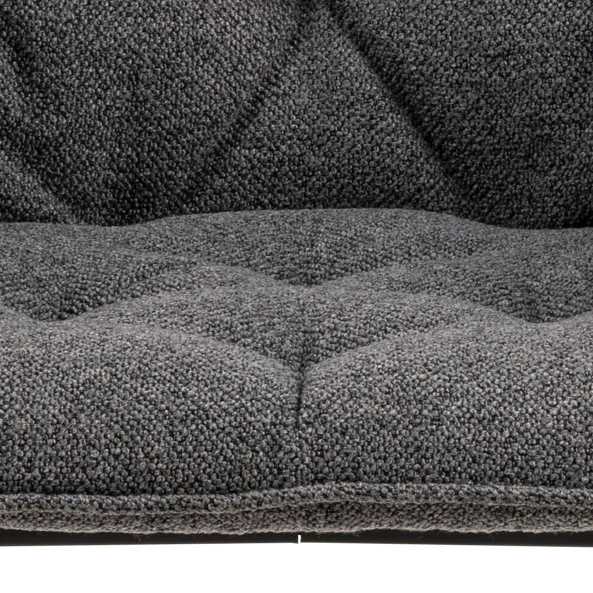 ACTONA GROUP Esszimmerstuhl, Luxus-Microfaser, Essstuhl Anthrazit, Beine mattschwarzem Stahl und Tuftings, 2er Set