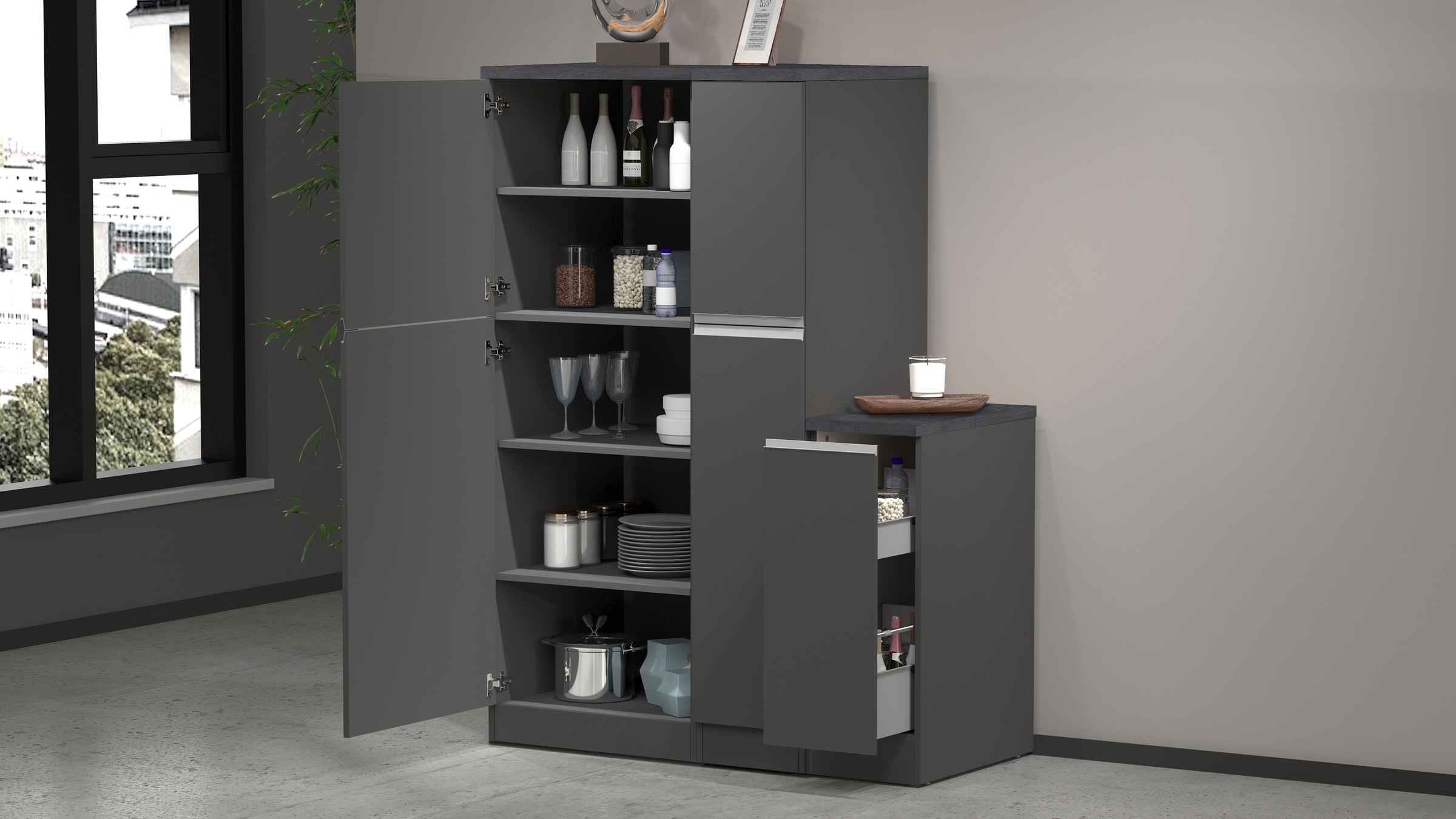 KOCHSTATION Apothekerschrank »KS-Sole,Apothekerkommode« Breite/Höhe 30/85 c günstig online kaufen