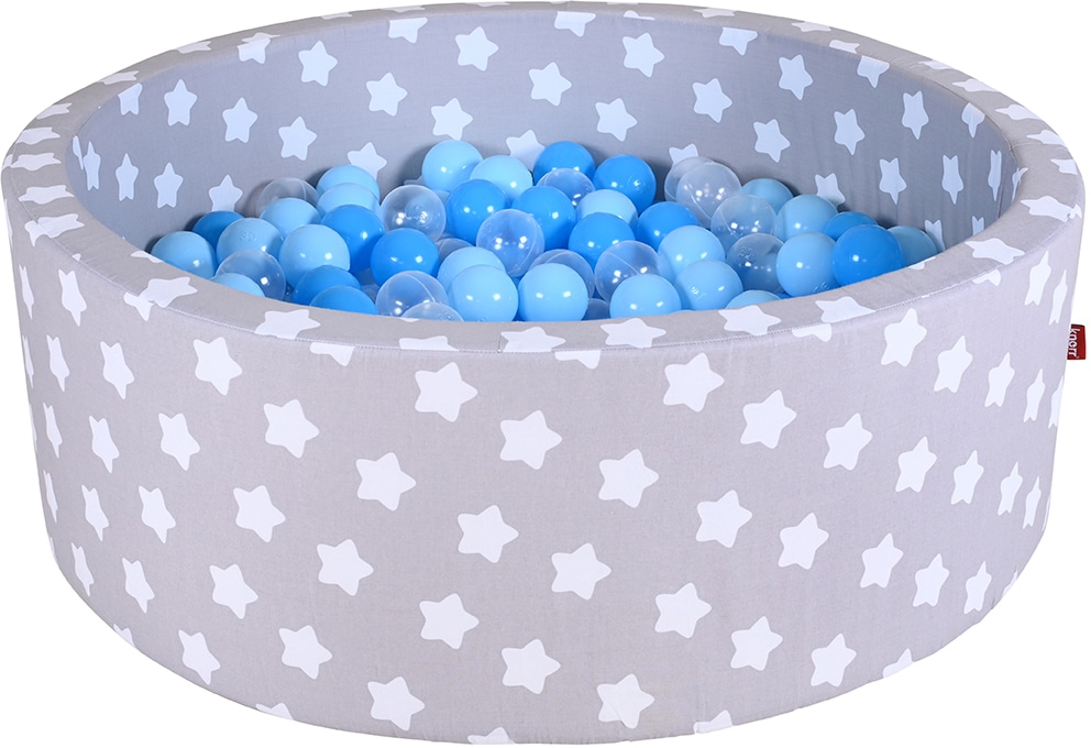 Bällebad »Soft, Grey White Stars«, mit 300 Bällen balls/soft Blue/Blue/transparent;...