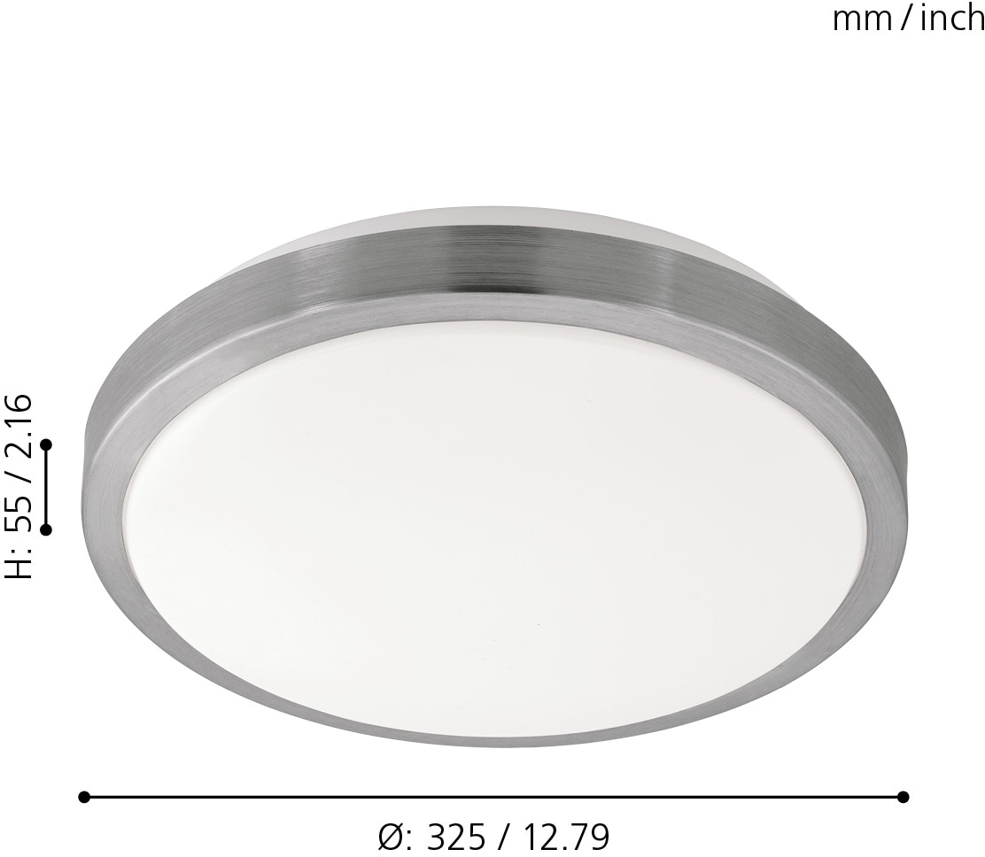 EGLO LED Deckenleuchte und »COMPETA flammig-flammig, 1«, Nickel Raten Stahl auf weiß, Ø: matt, bestellen 1 32,5 Kunststoff, Deckenleuchte, cm
