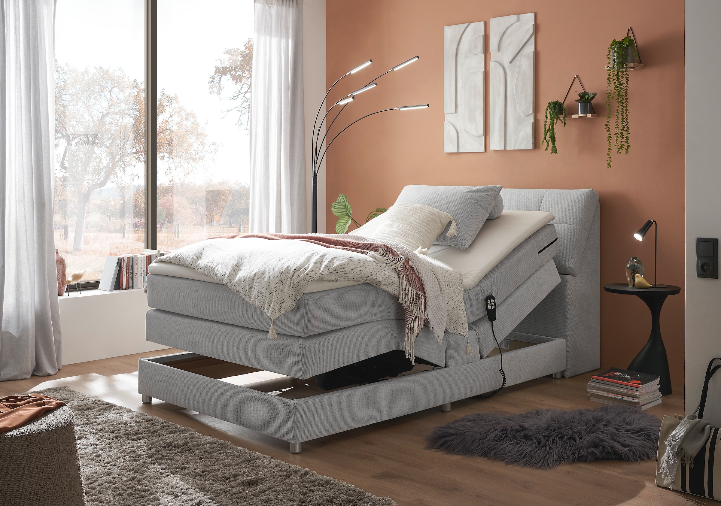 ED EXCITING DESIGN Boxspringbett "Toulouse", inkl. Motor, inkl. Stauraum im günstig online kaufen