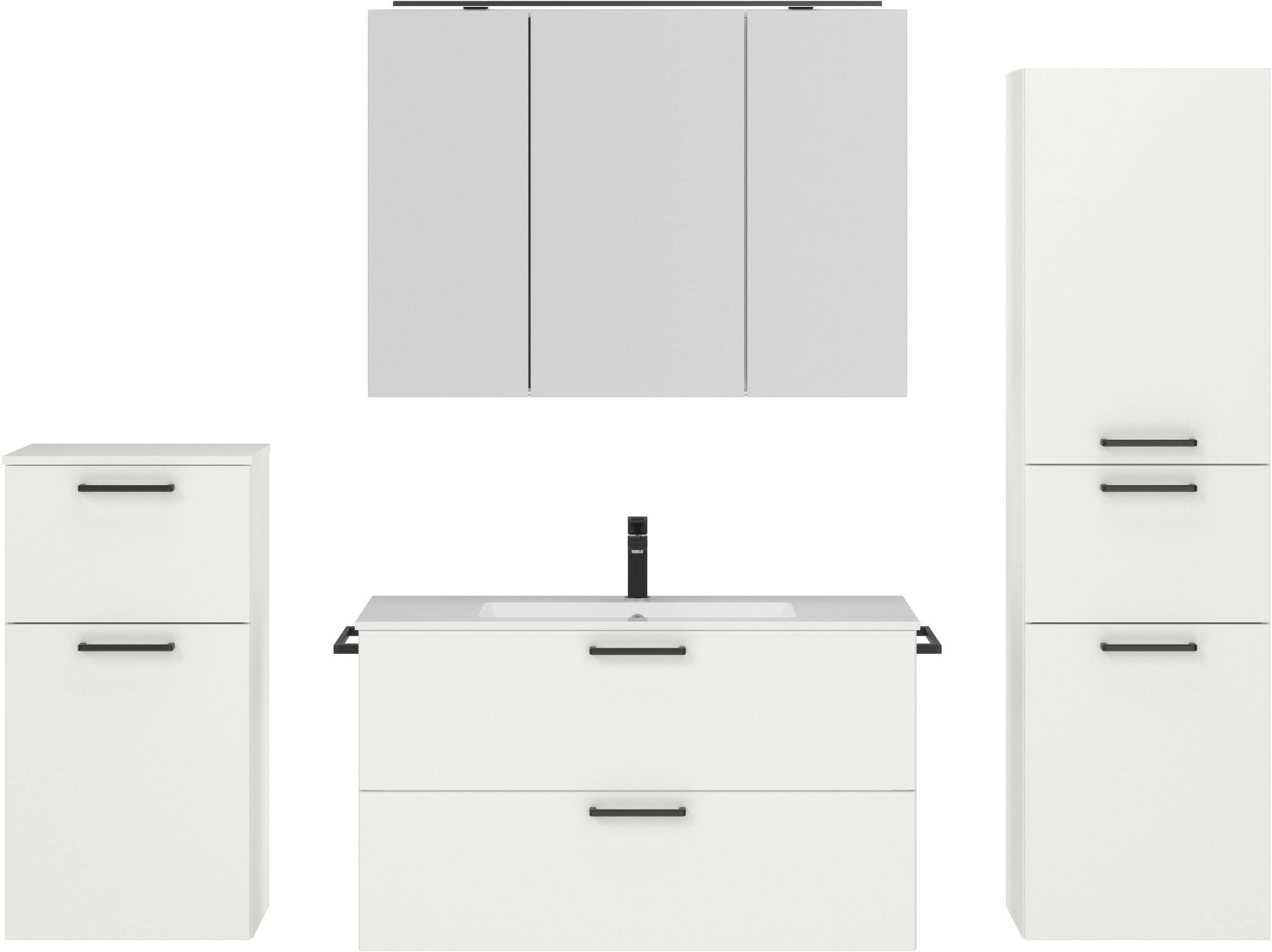 nobilia® Badmöbel-Set »Tolvina«, (4 St., vormontiert, mit Soft-Close), inkl günstig online kaufen