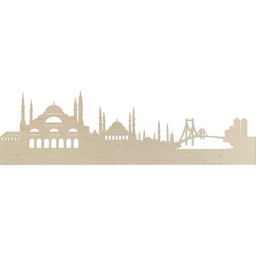 Wall-Art Wanddekoobjekt »Pappel Furnier - Skyline Istanbul«
