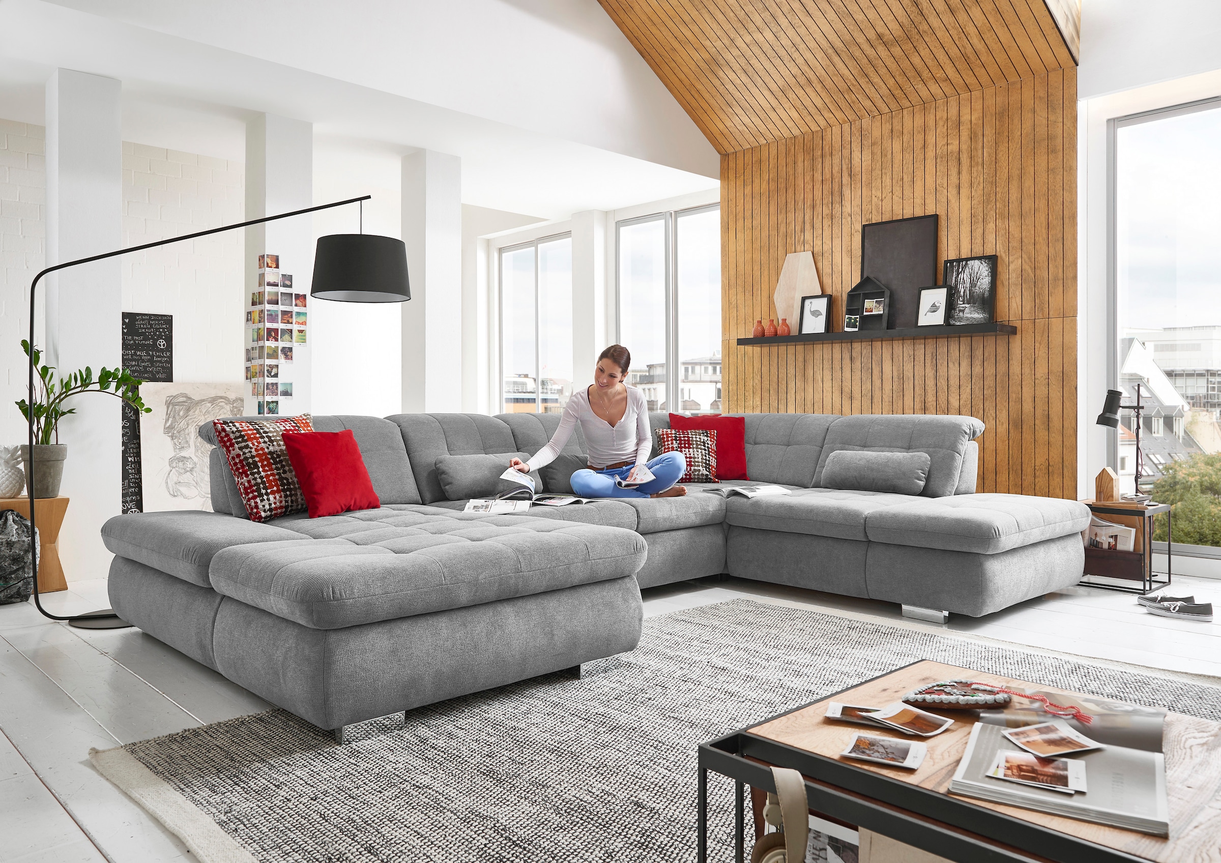 Die PlanBar Wohnlandschaft »MP-IN17004 U-Form« wahlweise mit Funktionen, Ka günstig online kaufen