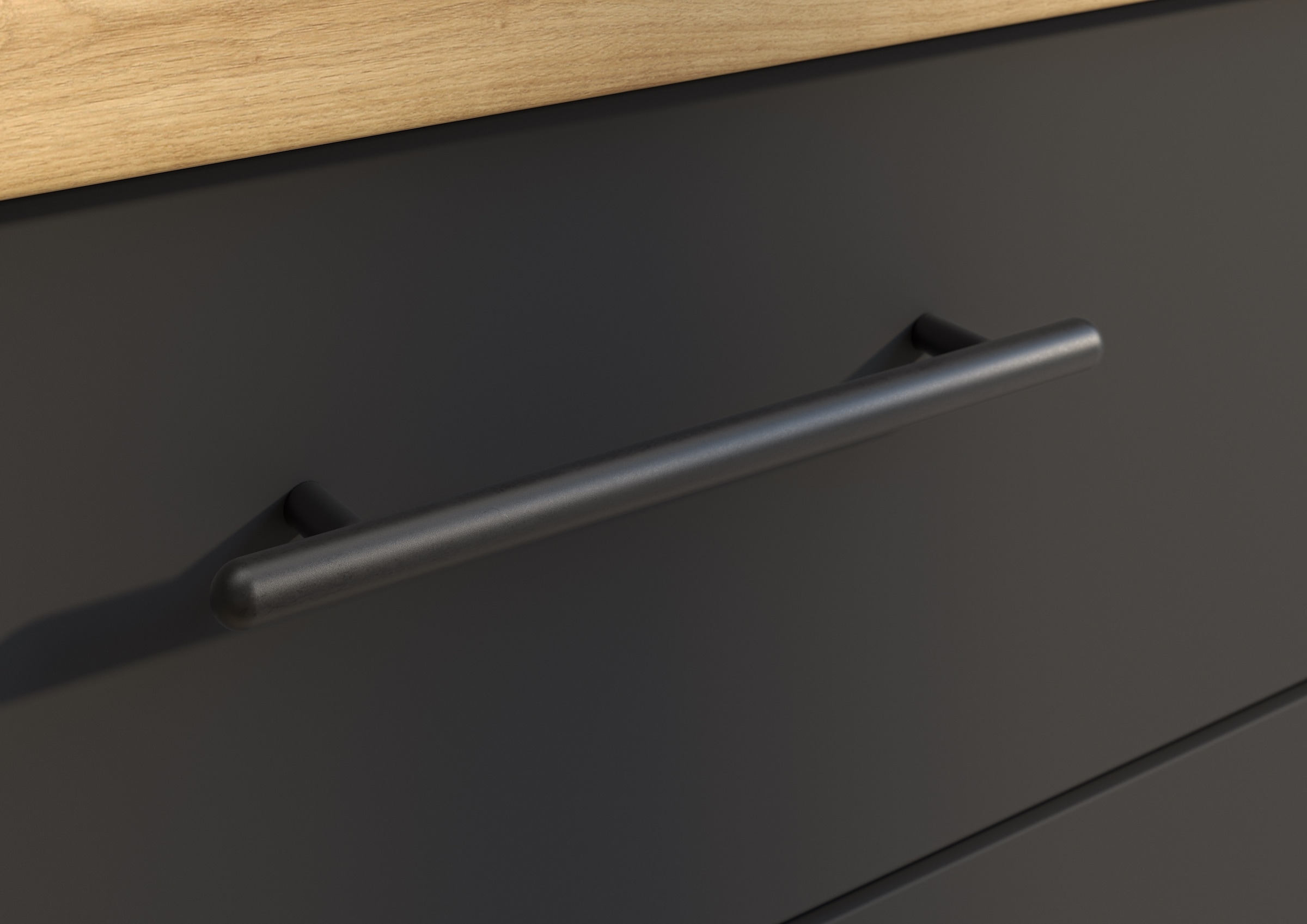 BASIC by Balculina Küchenzeile »Capri B/T/H 280x60x218 cm« Breite 280 cm, wahlweise mit edelstahlfb. oder schwarzen E-Geräten