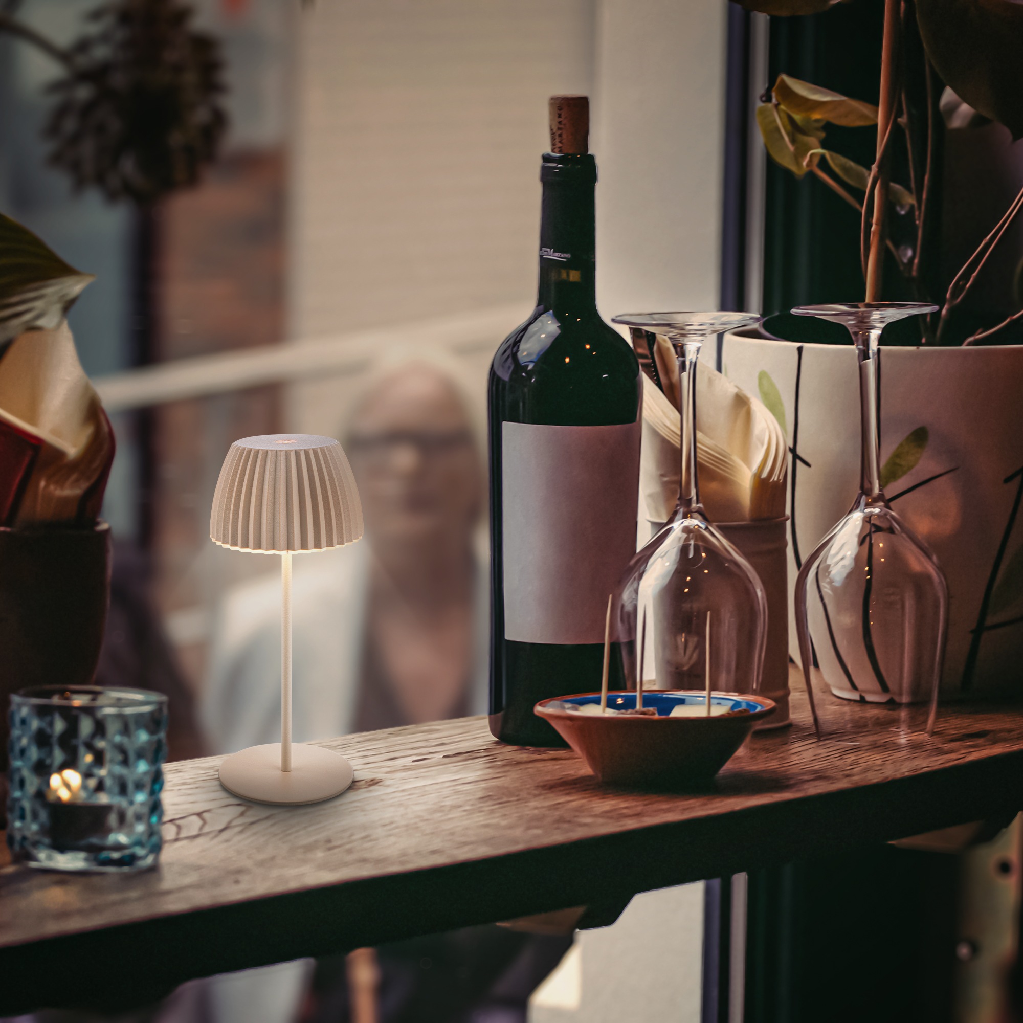 Briloner Leuchten LED Tischleuchte »Akku LED Tischleuchte, mini, beige«
