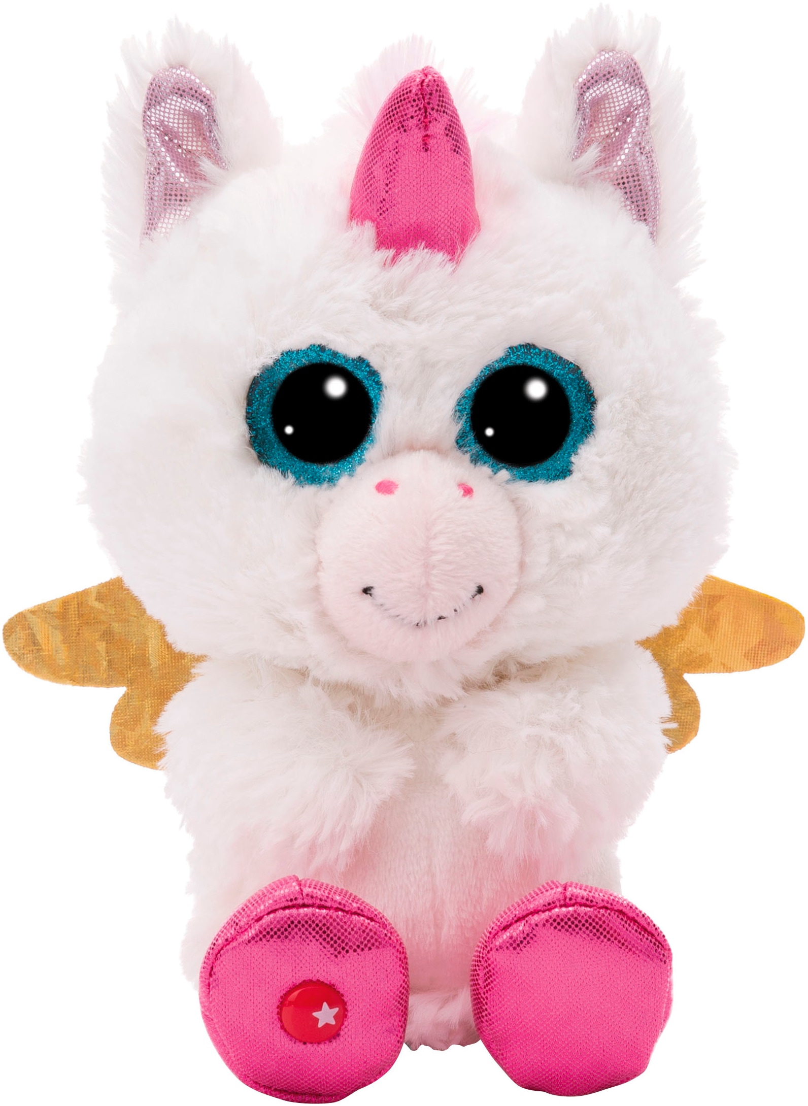 Nici Kuscheltier »Glubschis, Einhorn Glowy Kaddi, 15 cm«, schlenkernd