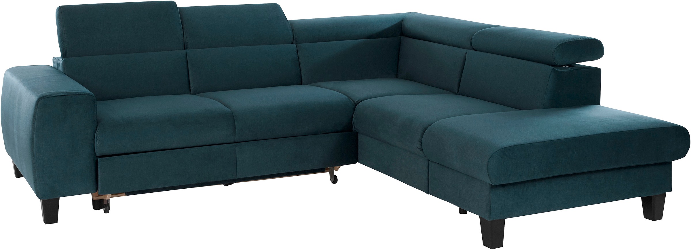 COTTA Ecksofa »Morven L-Form mit Kopfteilverstellung«, wahlweise mit Bettfunktion, Bettkasten & Wireless-Charger