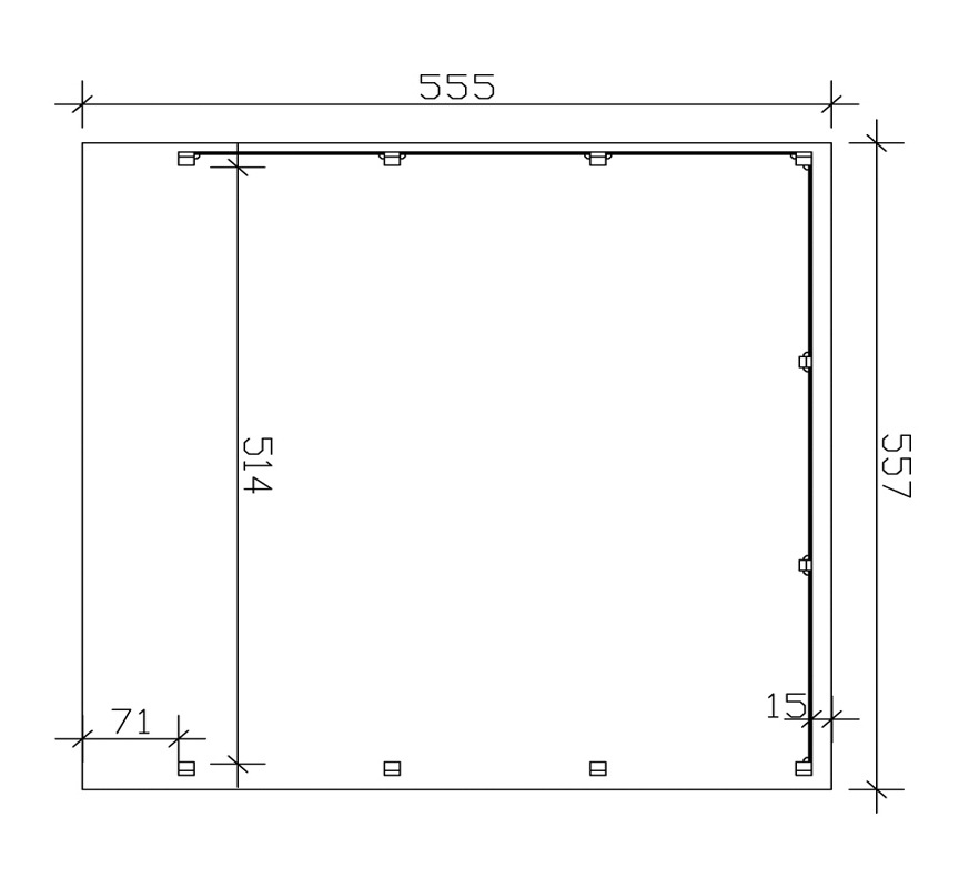 Skanholz Doppelcarport »Friesland 3«, 514 cm, braun, mit Seiten- und Rückwänden