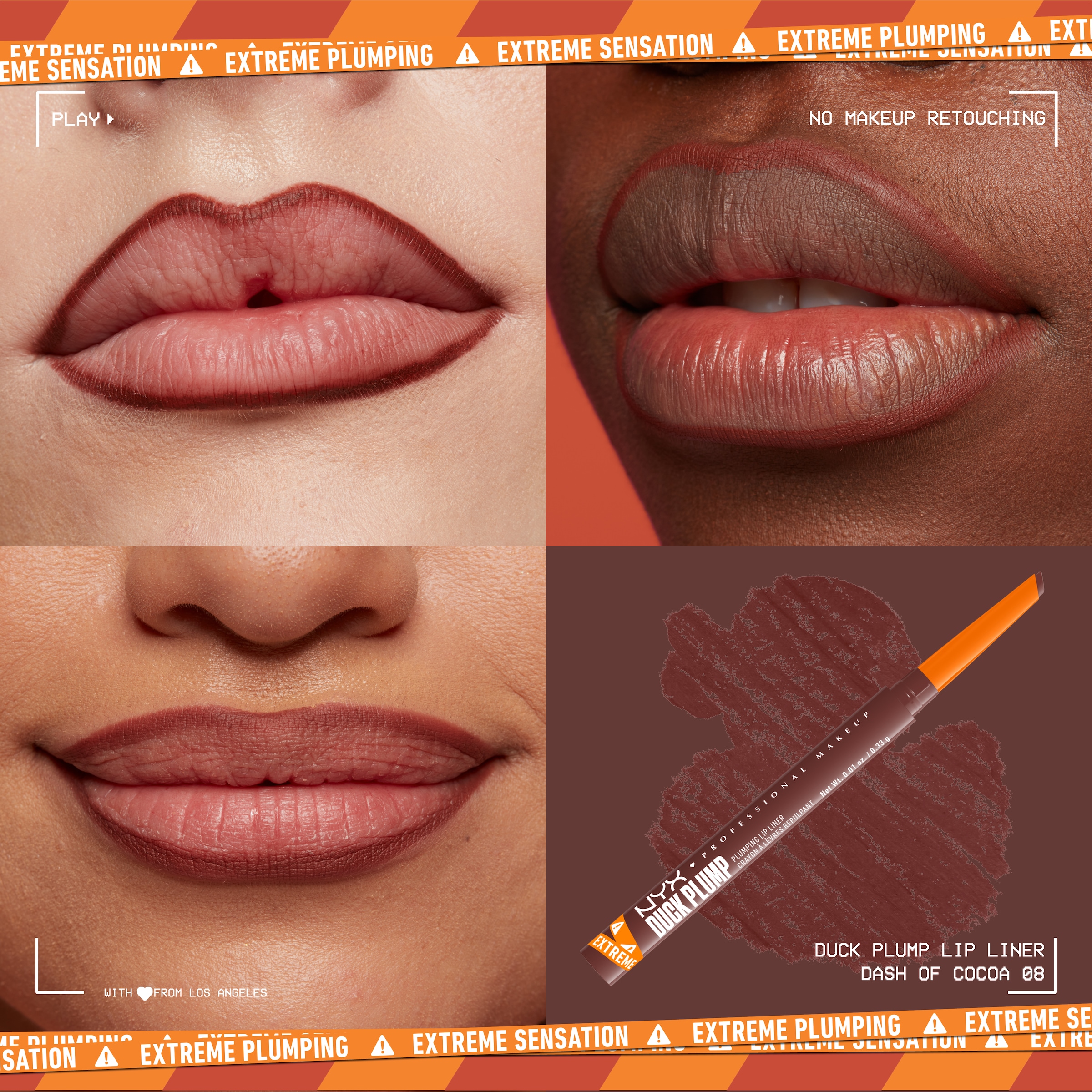 NYX Lippenstift »Professional Makeup Duck Plump Plumping Lip Liner Lippenkonturenstift«, Polstert die Lippen natürlich auf, angeschrägte Spitze.