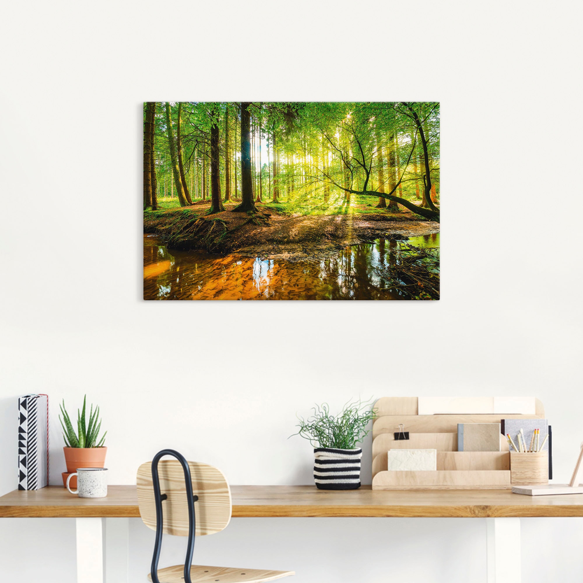 Artland Wandbild »Wald mit in Wandaufkleber als (1 online Alubild, Wald, St.), Poster versch. oder Bach«, Leinwandbild, Größen kaufen