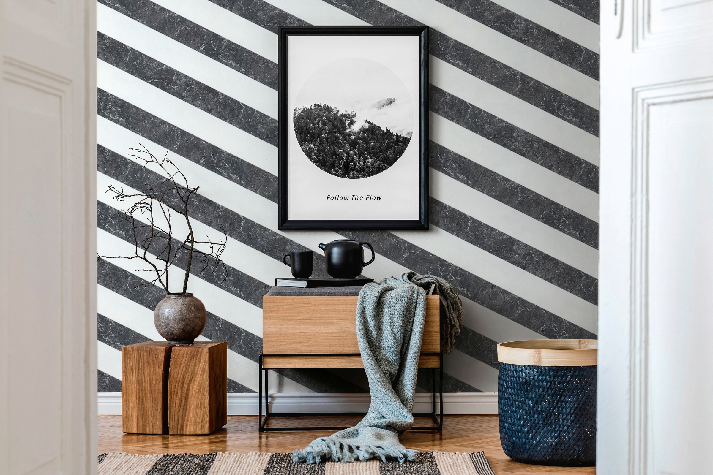 METROPOLIS BY MICHALSKY LIVING Vliestapete »Change is good, Modern Marble«, Streifen-gestreift-mehrfarbig, Designertapete Tapete Marmor Glatt Glänzend Tapeten Wohnzimmer modern