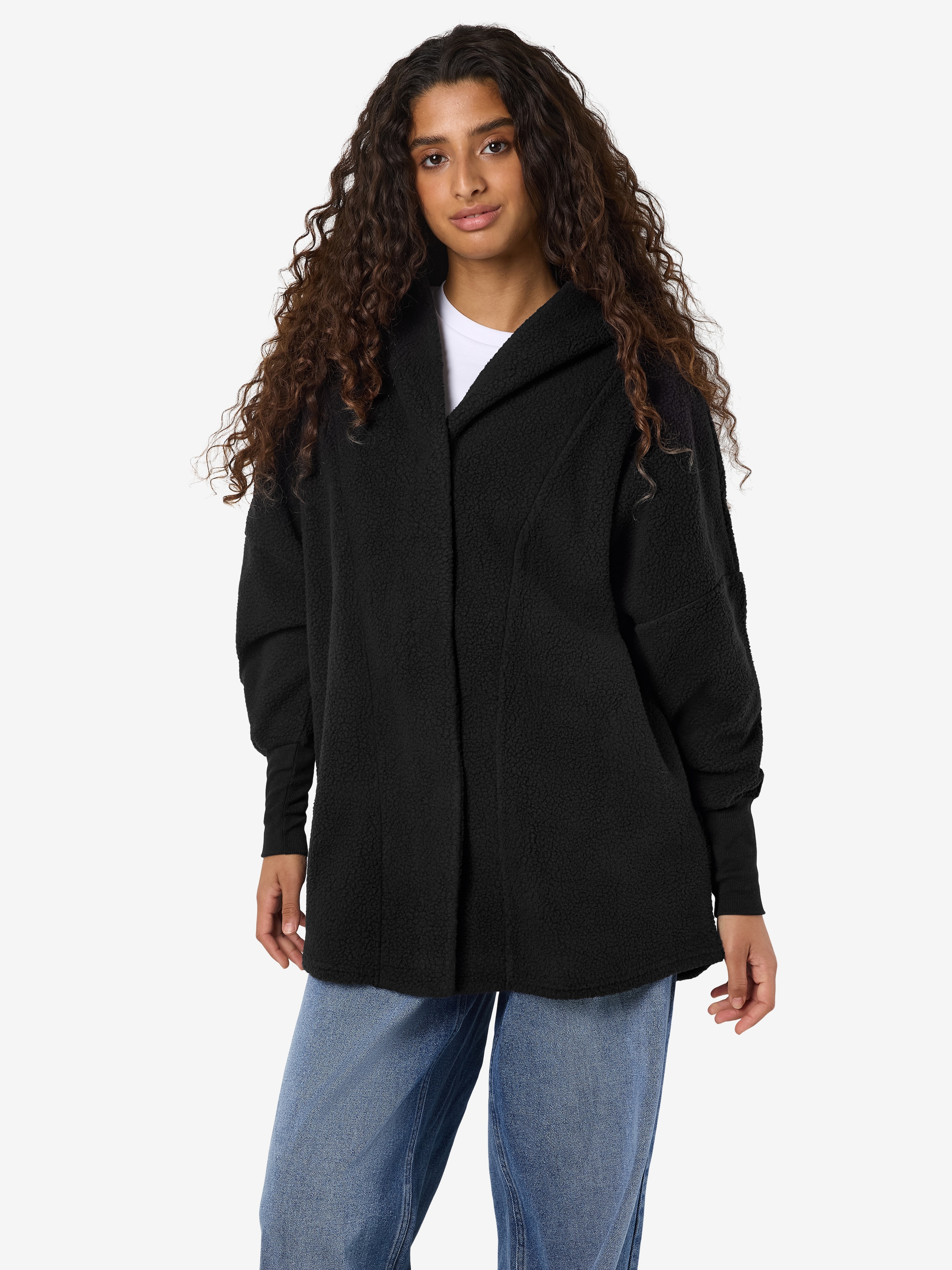 Noisy may Kapuzensweatjacke »NMCOZY L/S LONG SHACKET W HOOD JRS NOOS«
