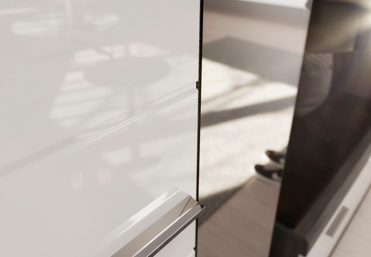 INOSIGN Garderoben-Set »Siena, Fronten mit hochwertiger Rillenfräsung, 5-teilig,bestehend aus:«, (3 St.), Garderobenschrank, Sitzbank, Garderobenpaneel, Schuhschrank, Spiegel