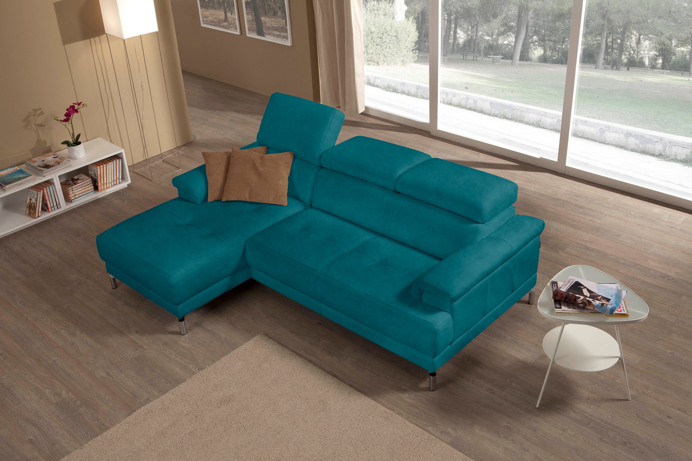 Egoitaliano Ecksofa »Soul, Design und Sitzkomfort auf hohem Niveau, tolle Details, L-Form«, mit Recamiere, inkl. Kopfteilverstellung