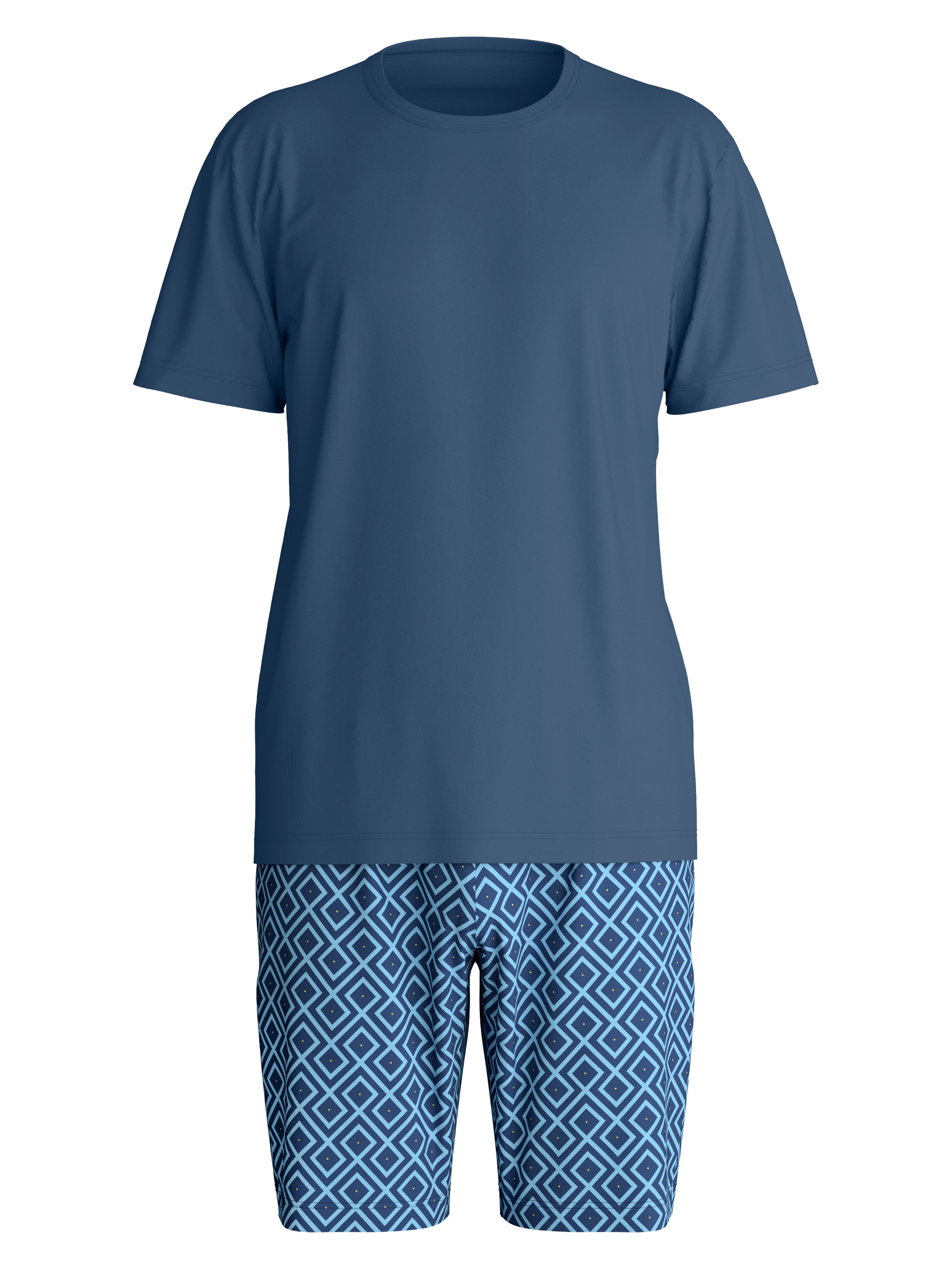 CALIDA Pyjama »Relax Streamline 1« 2 mit Rundhalsausschnitt und kurzem Arm, weich, Interlock Qualität