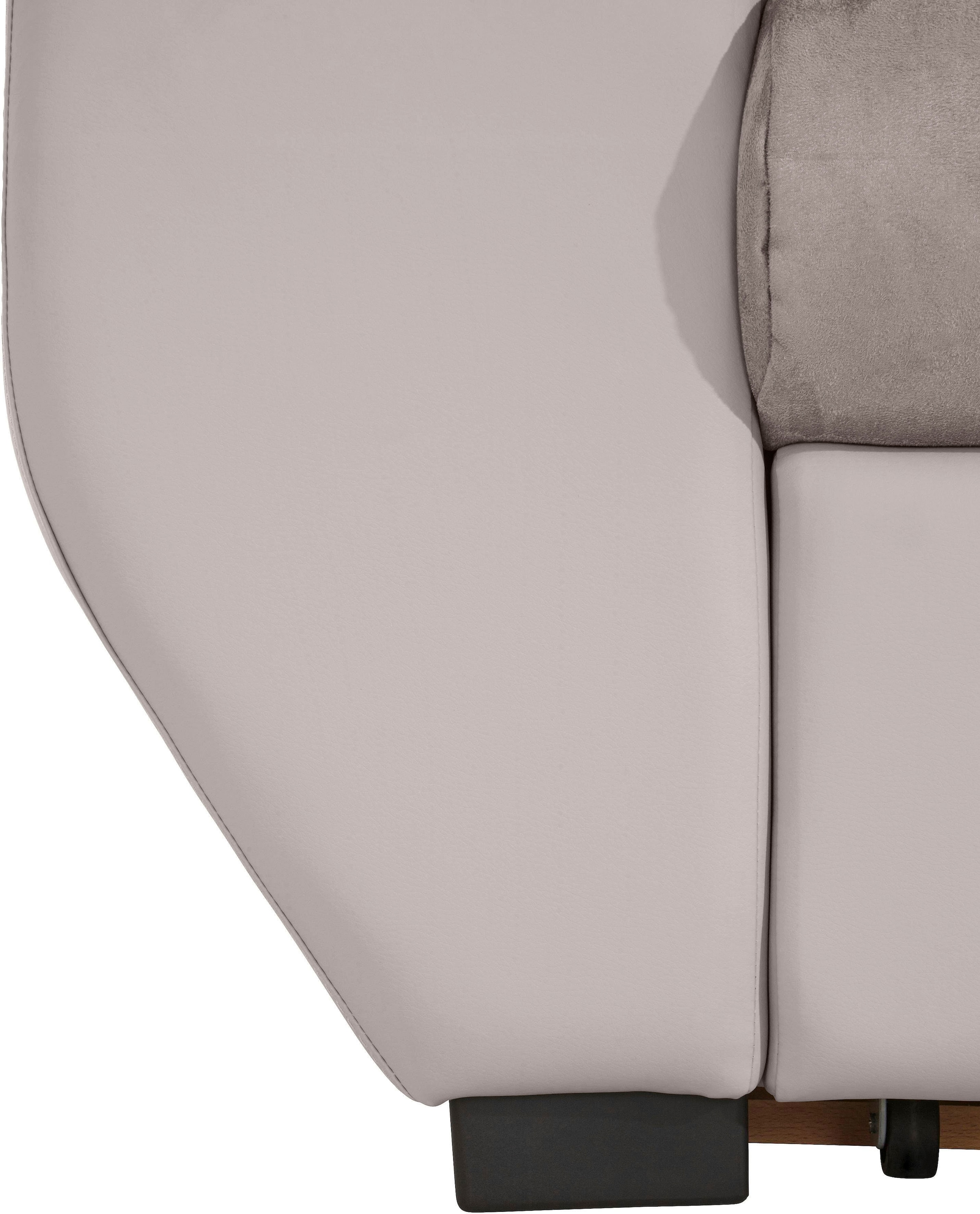 COTTA Polstergarnitur »Speedway L-Form«, (Set), Set bestehend aus: Ecksofa mit Kopfteilverstellung & Hocker