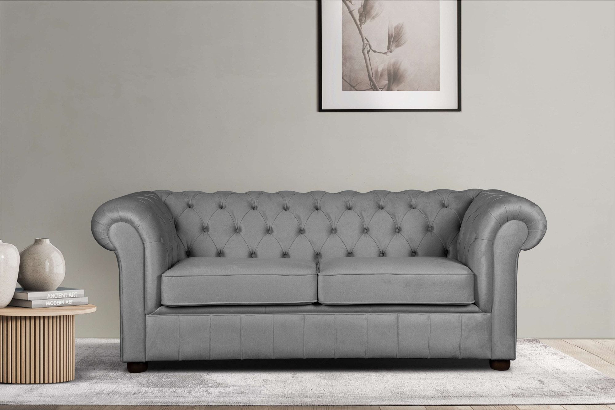 Home affaire 3-Sitzer »CHARENTE, optionale Schlafsofa, Chesterfield-Sofa, Bettfunktion«, mit edler Knopfheftung und typischen Armlehnen, B/T/H 198/89/74 cm
