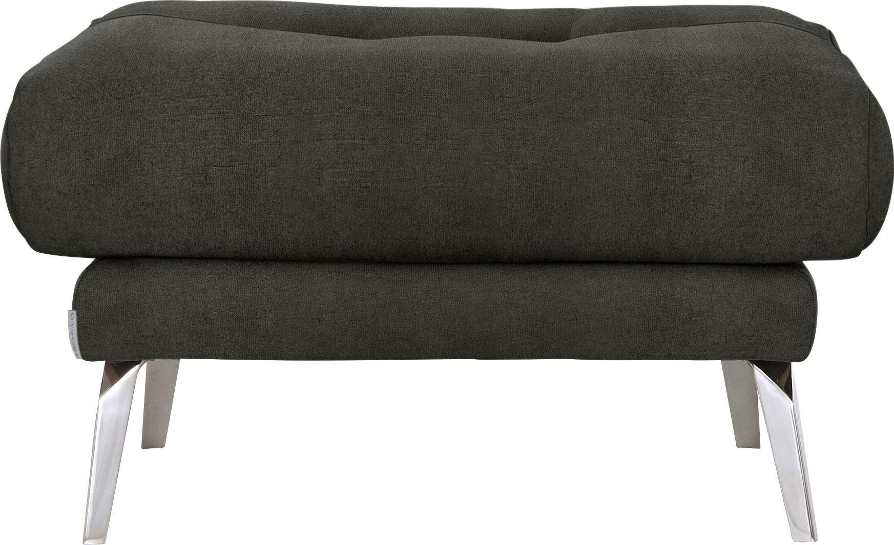 W.SCHILLIG Hocker »softy«, mit dekorativer Heftung im Sitz, Füße Chrom glänzend