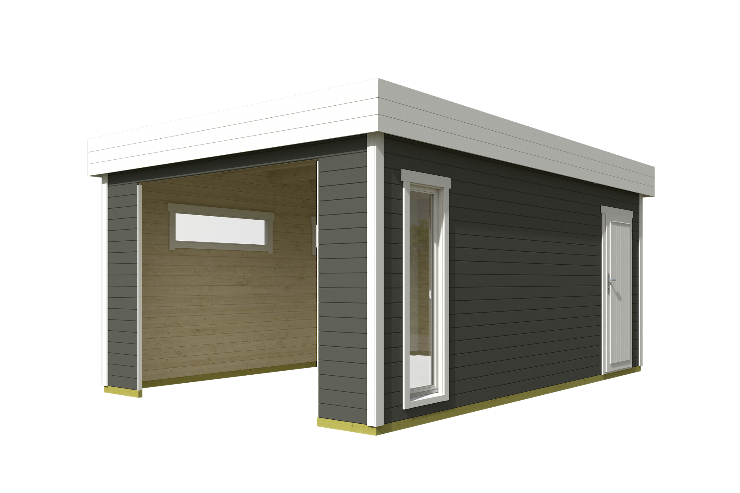 Nordic Holz Garage »BAHAMAS 2« BxT: 380x560 cm, ohne Tor günstig online kaufen