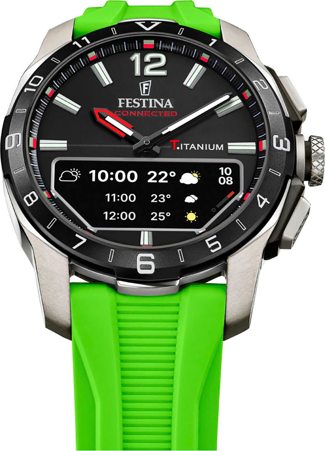 Festina Smartwatch »Connected D«, Quarzuhr, Armbanduhr, Herrenuhr, Schrittzähler, Weltzeit, Stoppfunkt.)