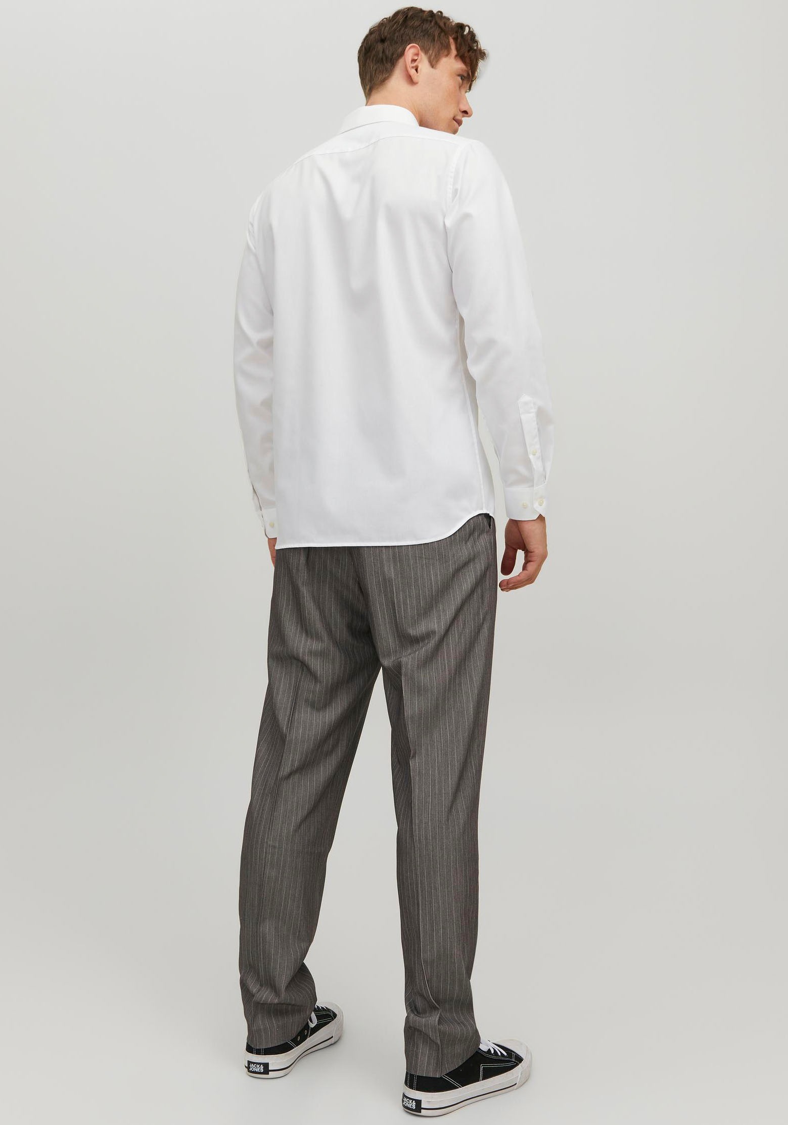 Jack & Jones Langarmhemd »JPRBLAPARKER Slim Fit Hemd, atmungsaktiv, ideal für den Alltag«, unifarben, modisch, slim fit, Baumwolle, Hemdkragen