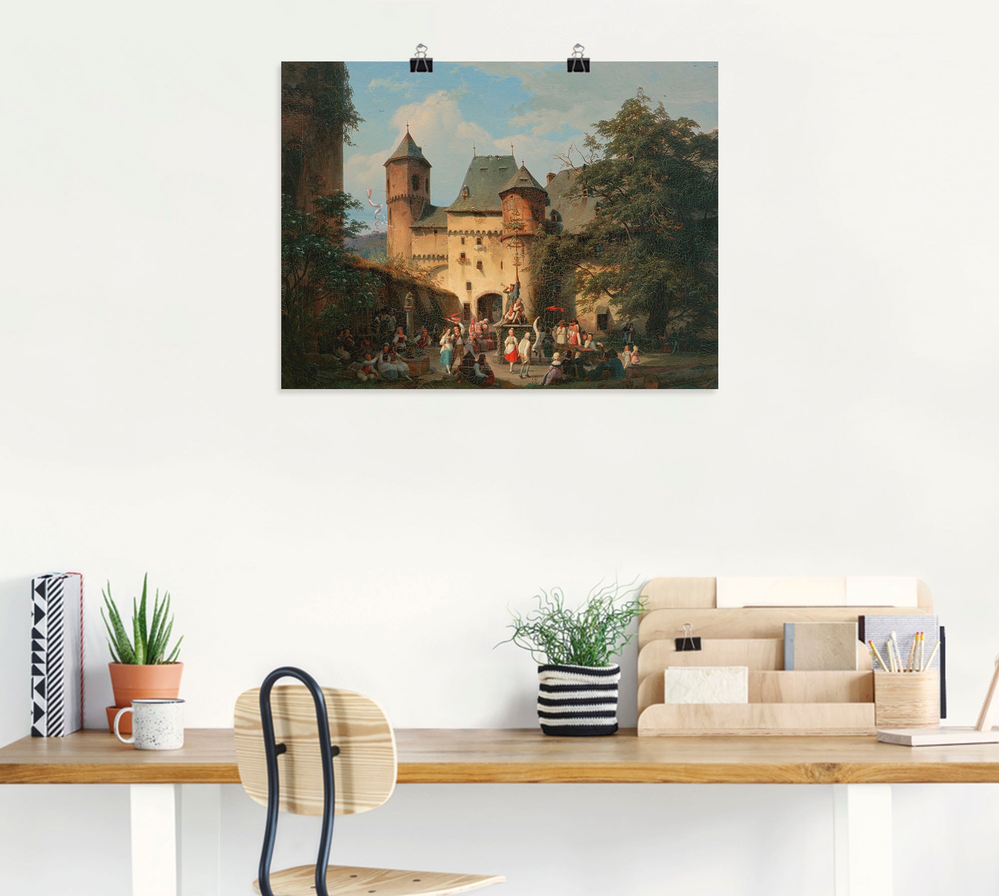 Artland Kunstdruck »Festszene im Vorhof einer Burg«, historische Ereignisse, (1 St.), als Alubild, Leinwandbild, Wandaufkleber oder Poster in versch. Größen