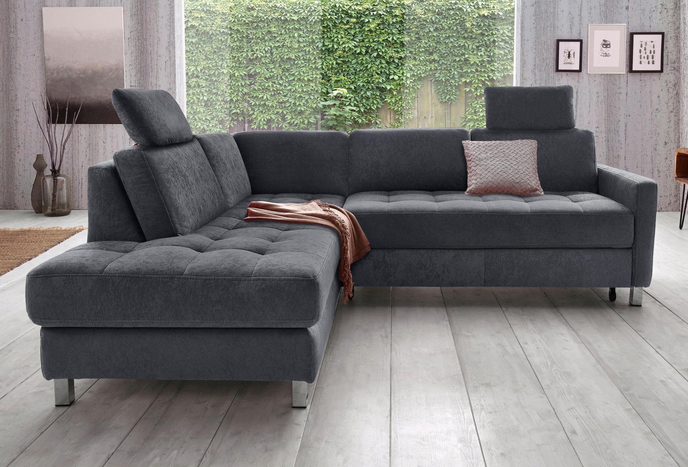 sit&more Ecksofa »Pablo L-Form«, wahlweise mit Bettfunktion