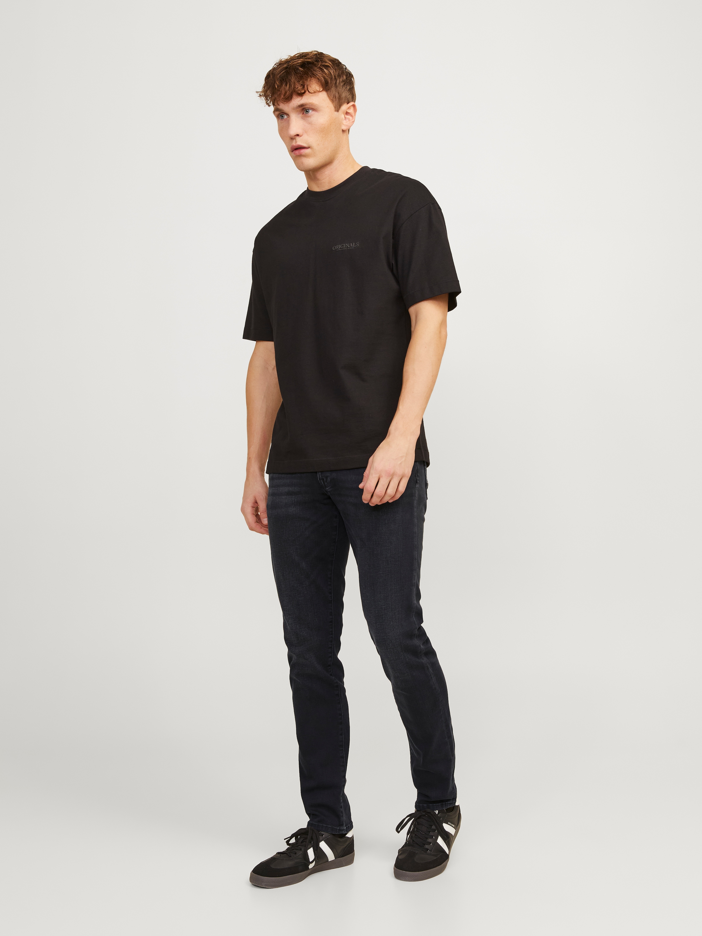 Jack & Jones Slim-fit-Jeans »JJIGLENN – Jeans mit Gürtelschlaufen und Used-Waschung« Used, modisch, slim fit, Denim/Jeans