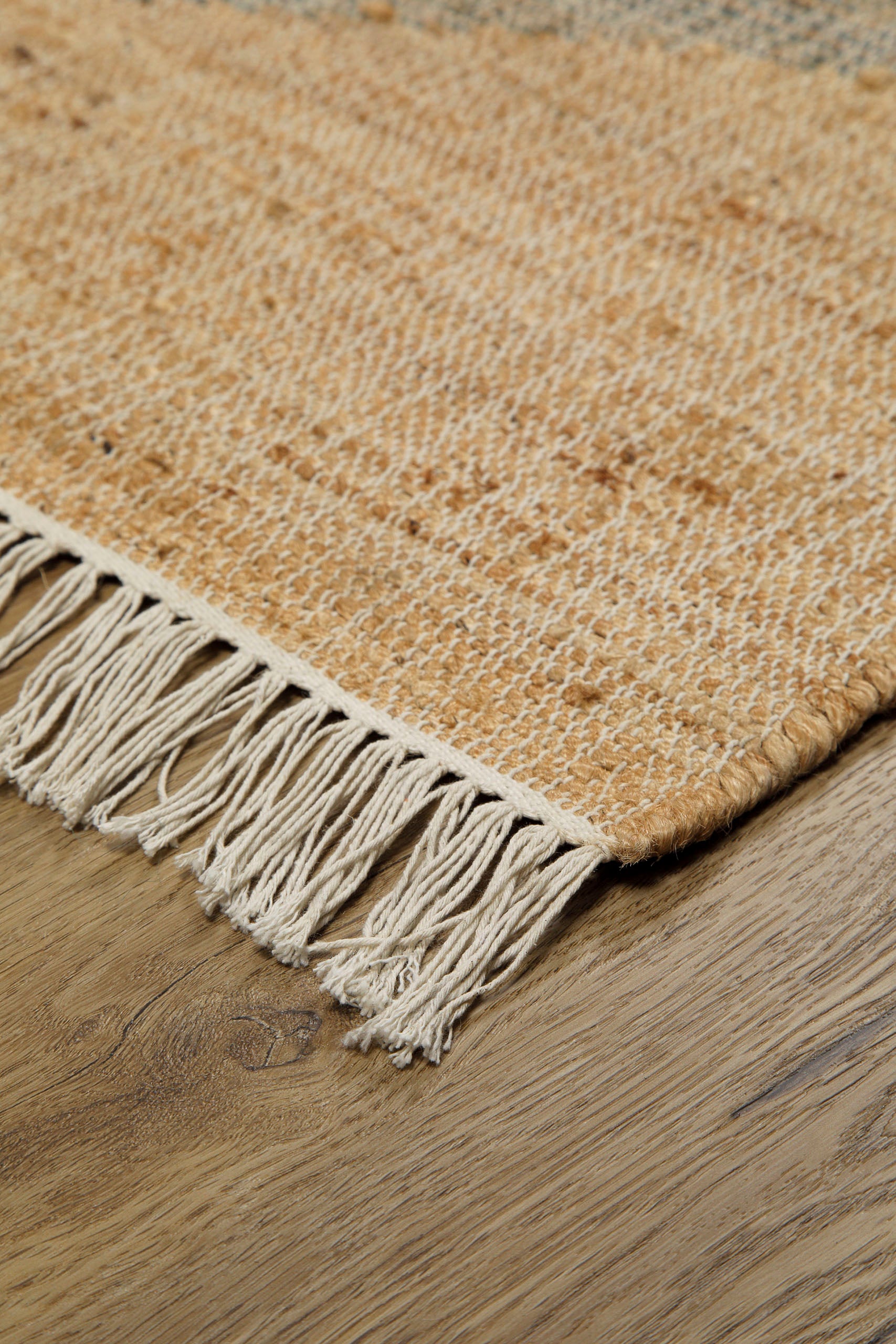 my home Teppich »Stevo, mit Fransen«, rechteckig, 4 mm Höhe, handgewebter Naturteppich, 80 % Jute, geometrisch, Esszimmer, Flur