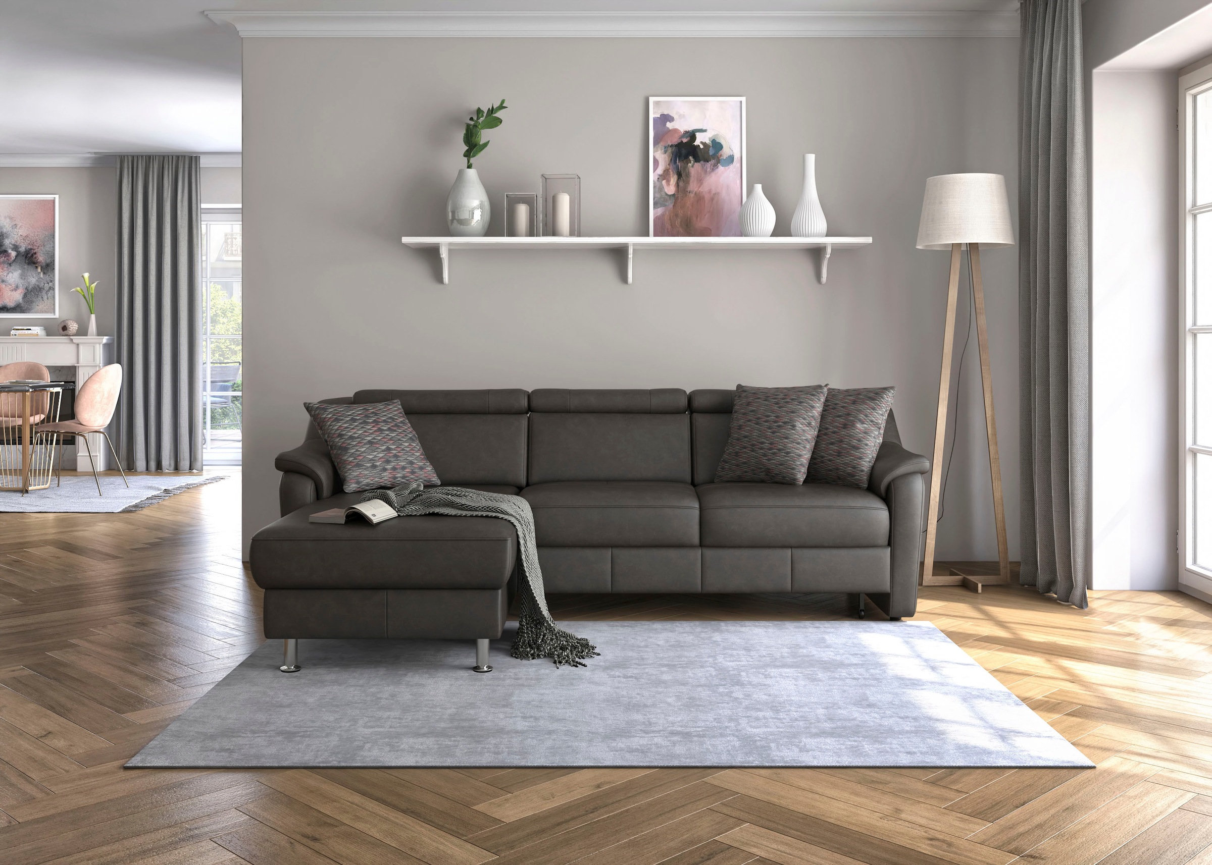 sit&more Ecksofa »Freetown L-Form«, inklusive Kopfteilverstellung und komfortablem Federkern