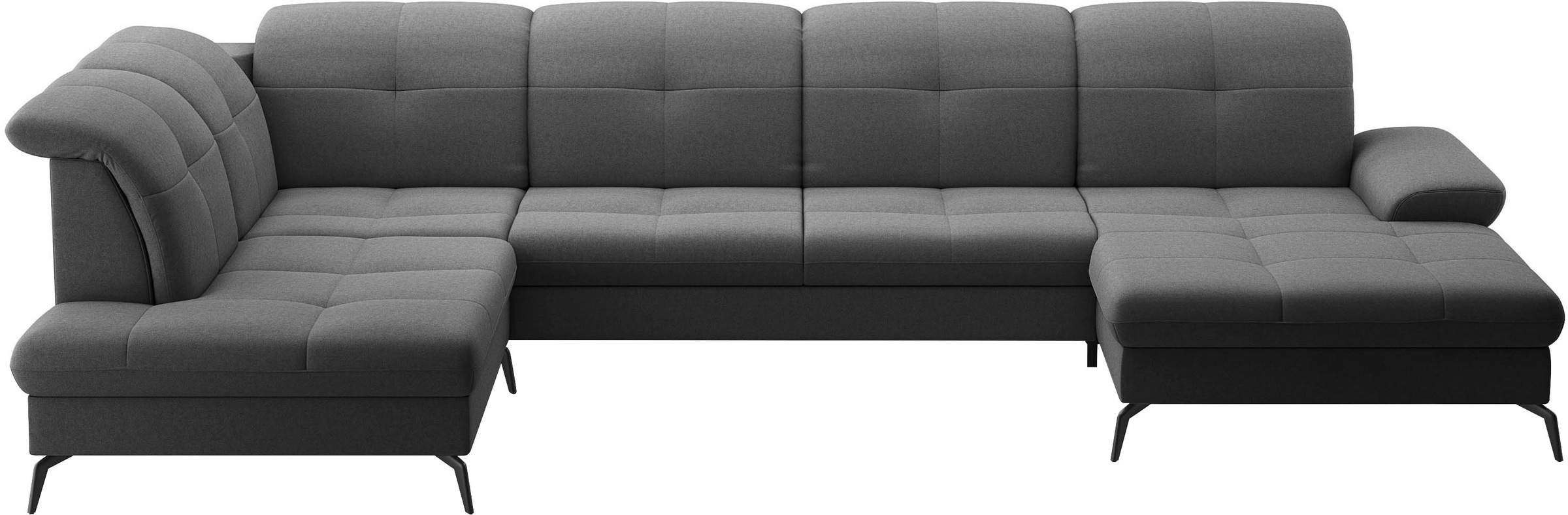 sit&more Wohnlandschaft »Amica, U-Form, inkl. Sitztiefenverstellung und Armteilverstellung«, wahlweise mit Kopfteilverstellung, Bettfunktion und Bettkasten