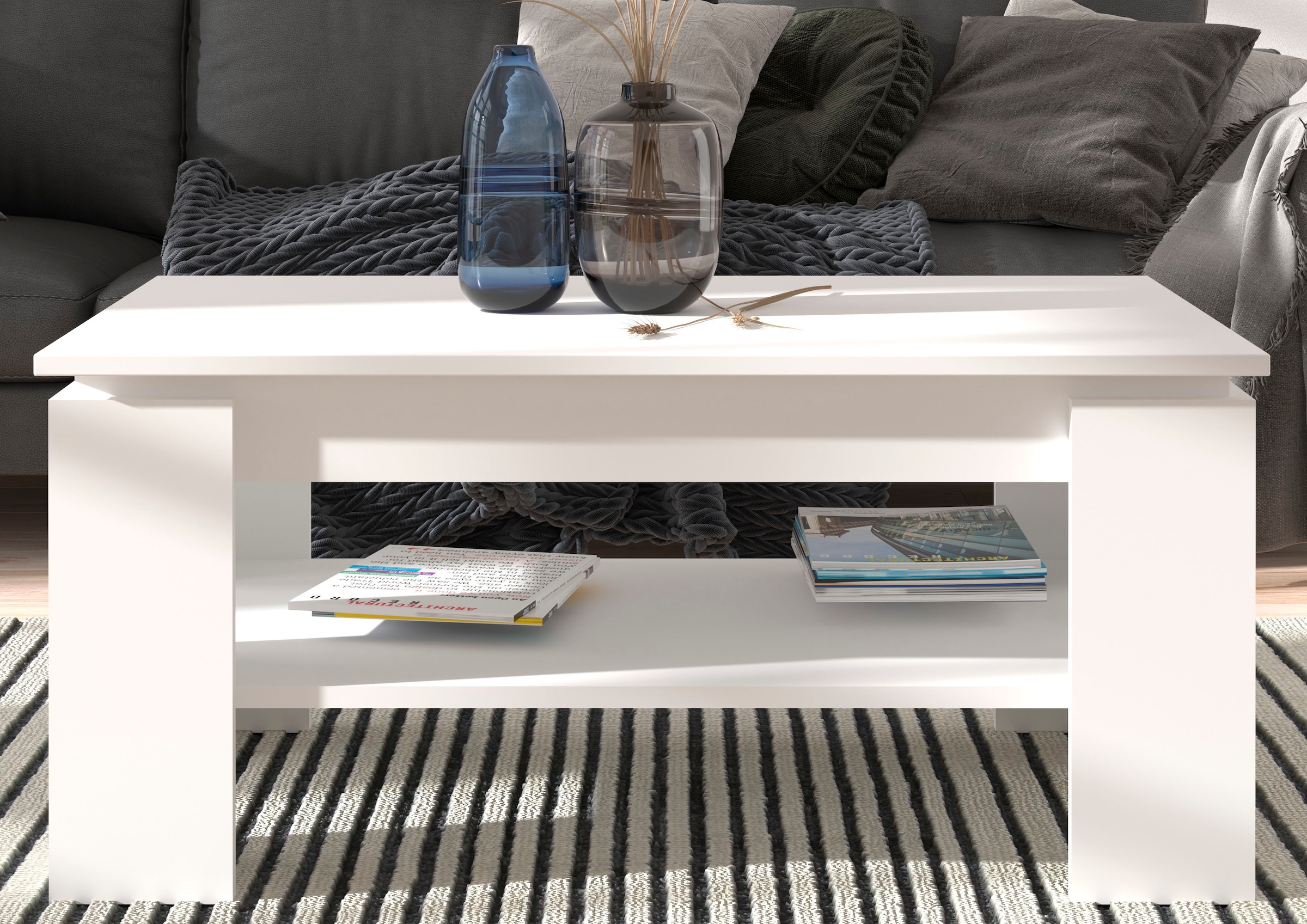 INOSIGN Couchtisch »Kalmar, rechteckig, 100 x 60 cm, 1 Ablageboden«, Sofatisch, Beistelltisch, Kaffetisch, Wohnzimmertisch, coffee table