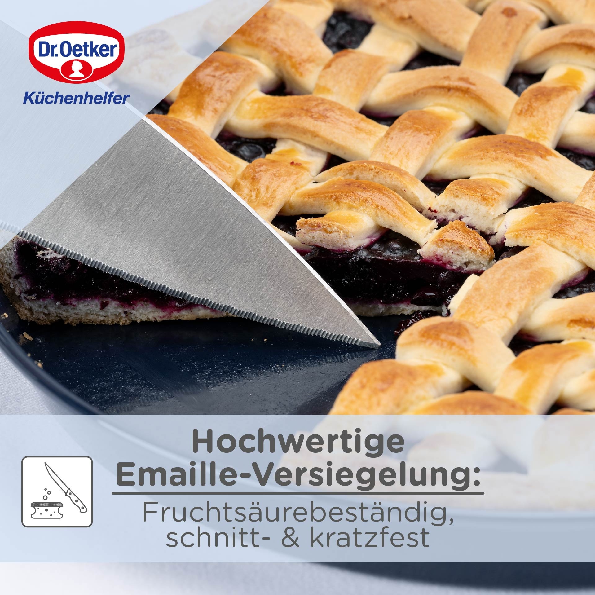 Dr. Oetker Küchenhelfer Kuchenblech »Back-Liebe Emaille, 30 cm« Emaille 1 Stk. tlg.