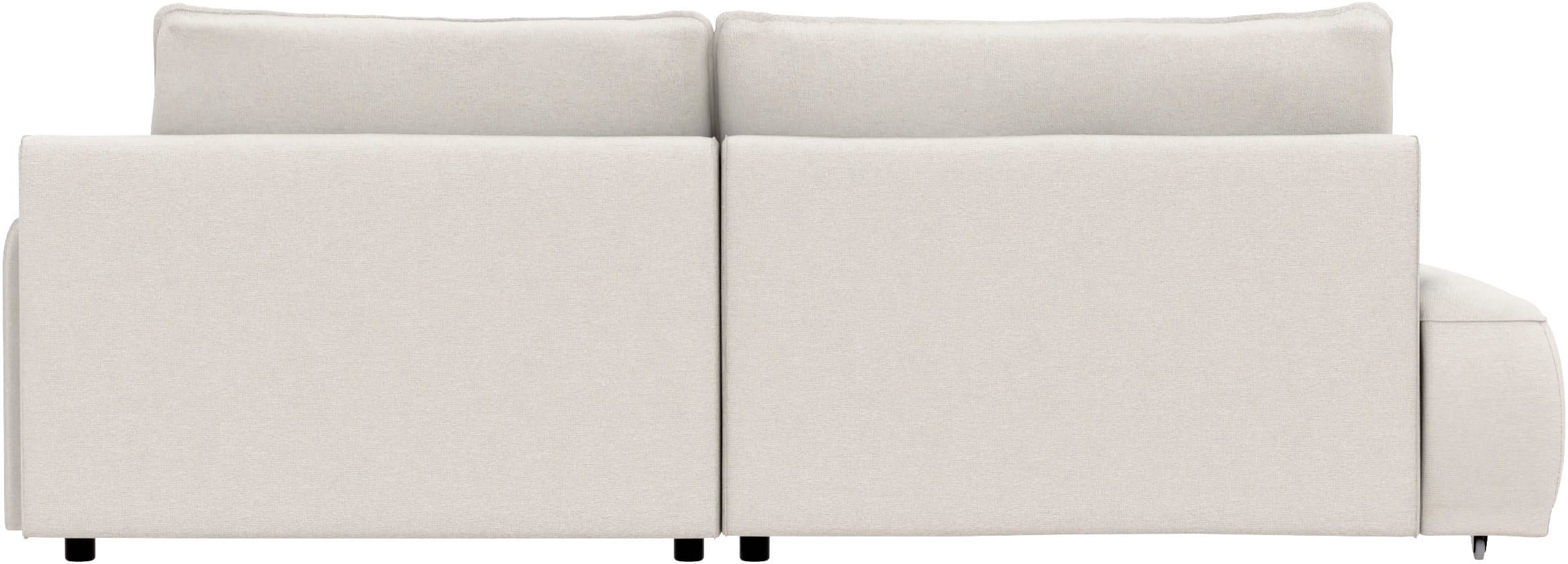 TRENDMANUFAKTUR Ecksofa »Fordon II, Schlafsofa mit Bettkasten, Couch in L-Form, Breite 250 cm«, in Struktur LUMOS, 3D-Effekt, sandgrau, Armlehne rechts