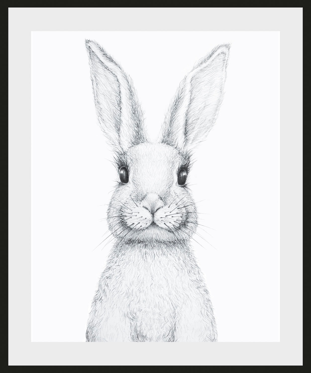 queence Bild »Aleksi« Hase 1 tlg. HD Premium Poster-Druck inkl. Holzrahmen günstig online kaufen