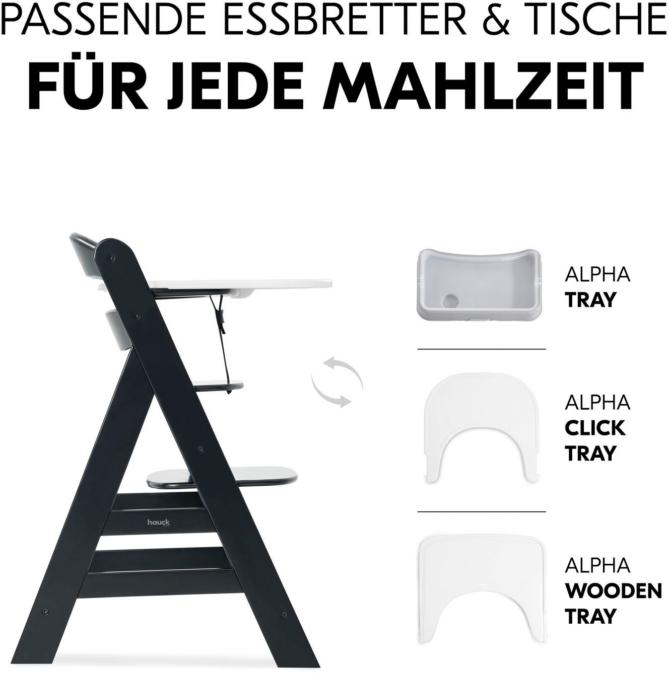 Hauck Hochstuhl »Alpha+, Black«, FSC® - schützt Wald - weltweit
