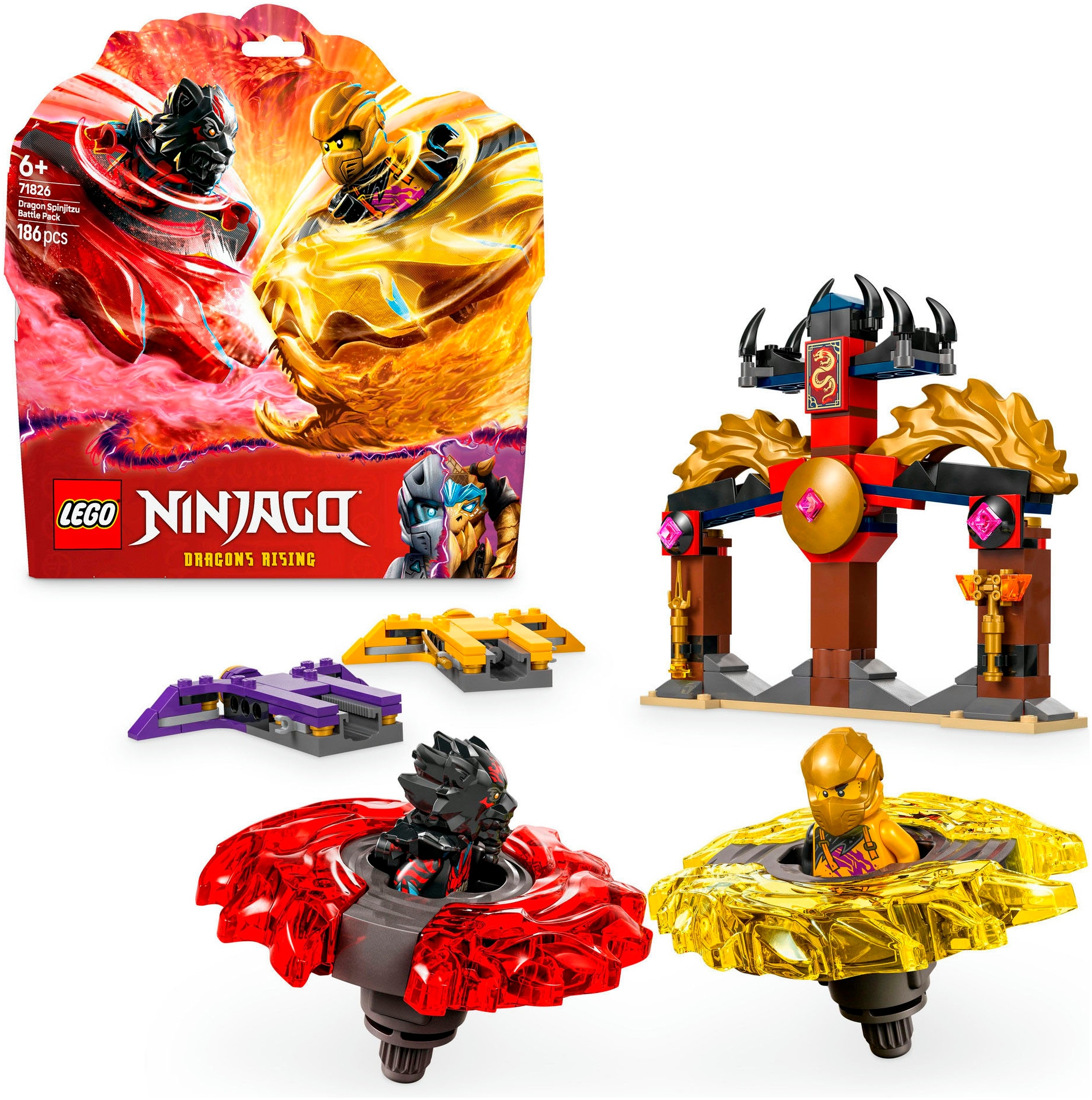 Konstruktionsspielsteine »Drachen-Spinjitzu Battle Pack (71826), LEGO Ninjago«, (186...